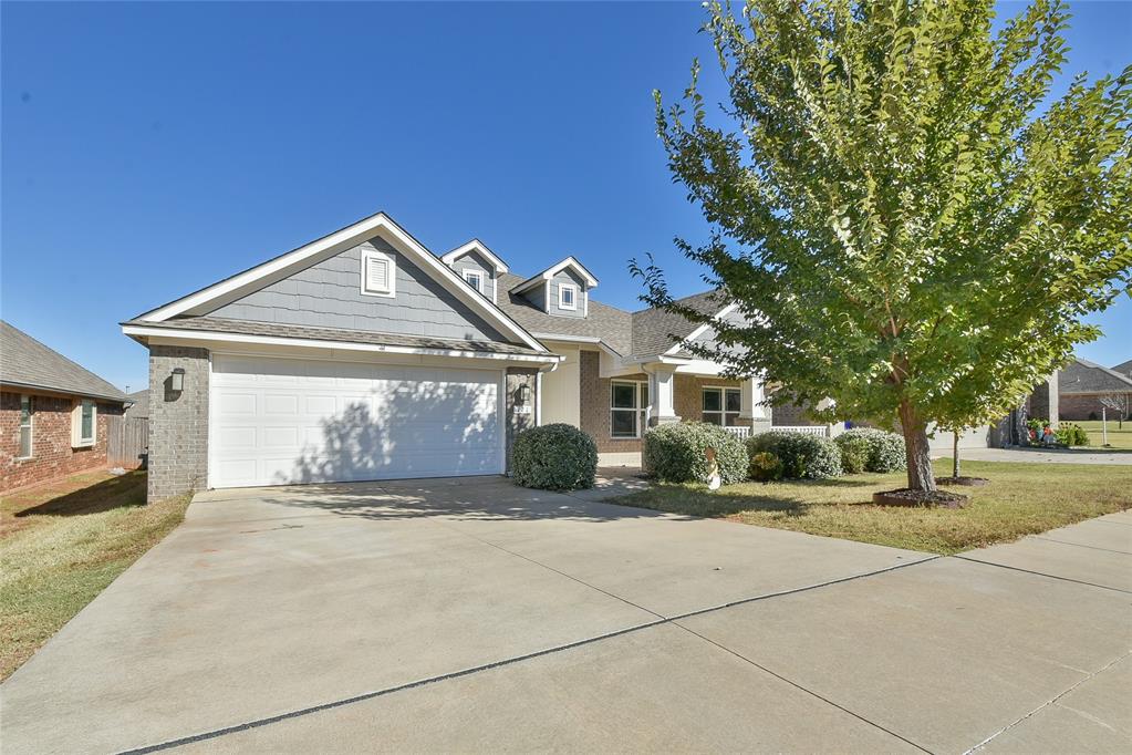 Beautiful 4-Bedroom, 2-Bath Home with Open-Concept Living and Outdoor Entertaining Spaces in North Norman & Red Canyon Ranch! 
Welcome to this stunning 4-bedroom, 2-bath home featuring a bright, open-concept living, kitchen, and dining area designed for modern comfort and entertaining. The spacious kitchen boasts a gas range, coffee bar, and large island, flowing seamlessly into the dining and living areas. A cozy gas fireplace and expansive windows fill the home with warmth and natural light. The primary suite is a true retreat with a soaker tub, stand-alone shower, and walk-in closet. Three additional well-sized bedrooms and a built-in office space offer flexibility for family, guests, or working from home. Enjoy outdoor living year-round with a large covered front patio and a covered back patio, perfect for relaxing or entertaining. Stylish, spacious, and filled with natural light, this home combines comfort, functionality, and charm — ideal for today’s lifestyle. Roof was replaced in 2021 with Class IV shingles for insurance savings! Patio has a gas line for grill hook-up and the garage features an in-ground storm shelter.