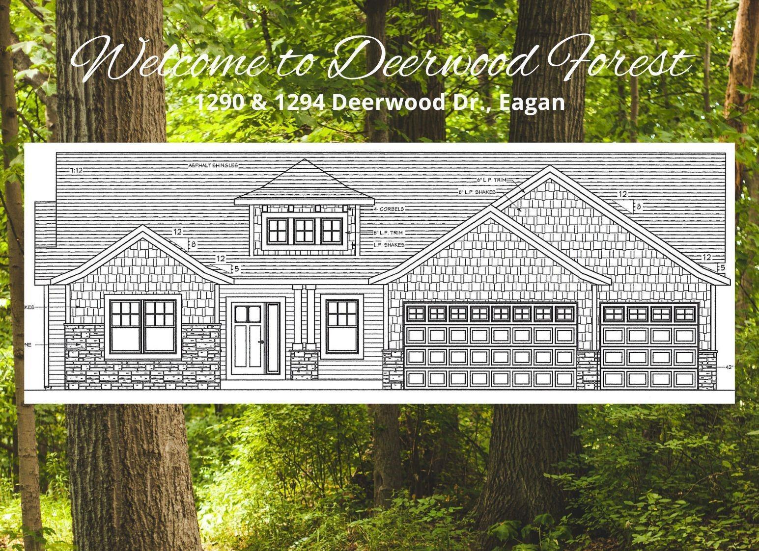 To Be Built proposed plan. Still time to start with a new plan or customize one we have. Only two wooded, private homesites available, each just over a half acre. Building can start in May 2024. Almost any size home can work on these wider lots. Full Rambler Spec plan in the works. Choose a site & plan now for full customization. Pricing subject to change with different plans & options. Highest quality & craftsmanship by Eagan's favorite Builder!