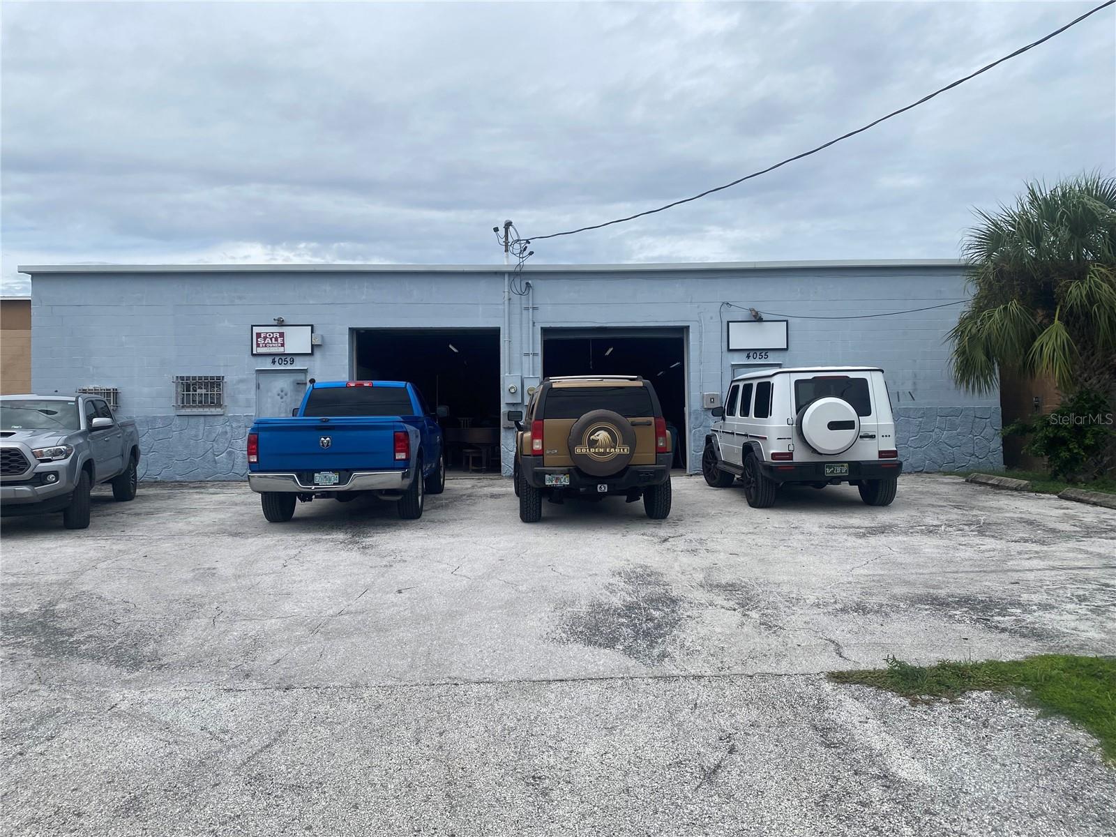2 Bays, each 2,858 sq ft. with 10 ft overhead doors.   200 Amp Electric Service back, New roof, Concrete block with steel rafters.  Parking lot for 6-8 cars.  Each bay has an office area, and bathrooms.  Air handlers are in and compressions need to be installed.