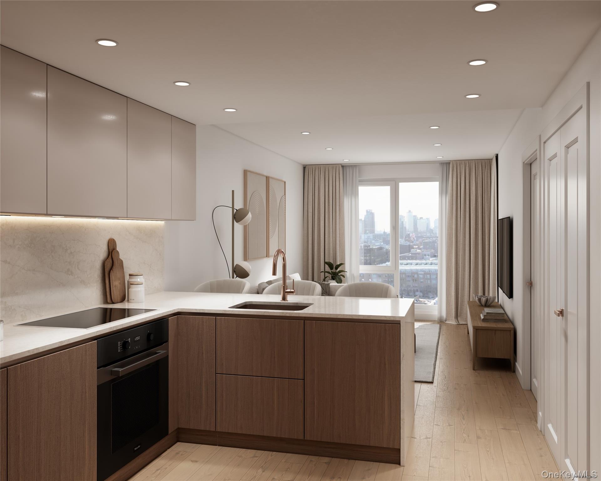 SKYLINE 8 CONDOMINIUMSkyline 8 Condominium is a newly constructed 113-residence luxury condominium in the heart of Long Island City. Designed with contemporary architecture and Feng Shui principles in mind, the building combines sophisticated design, premium finishes, and an exceptional collection of lifestyle, wellness, and recreational amenities. Ideally situated just minutes from Midtown Manhattan, Skyline 8 offers convenient access to multiple subway lines, waterfront parks, restaurants, shopping, and cultural destinations.Unit 516:Residence 516 is a southeast-facing two-bedroom, two-bathroom corner home featuring a private balcony with exclusive access from the primary bedroom. The split-bedroom layout offers enhanced privacy and centers around an expansive living and dining area with an adjoining open kitchen. The primary suite features a double vanity and two closets, while generous storage throughout adds to the home's functionality.RESIDENCE FEATURESEvery residence has been thoughtfully designed to maximize natural light while offering refined finishes, premium materials, and modern conveniences.LIVING SPACES• Sun-filled living rooms with oversized windows• Red oak engineered wood flooring throughout• Accent lighting throughout• Private outdoor space in every residence• Skyline viewsKITCHENS• Custom-designed kitchens by Fulgini• Calacatta Abezzo countertops and full-height backsplash• Under-cabinet lighting• Bosch washer and dryer• Miele appliance package*• Smeg range hoods**• XO wine coolers***BEDROOMS• Light-filled bedrooms with oversized windows• Refined contemporary finishesBATHROOMS• Automatic smart toilets• Optional iOS and Android application control for smart toilet functions• Radiant heated floors• LED recessed shelving• Custom vanities with integrated storage*Some residences feature Blomberg dishwashers.**Townhouse residences feature Miele range hoods.***Available in select residences.BUILDING AMENITIES• 24-Hour Doorman• Lobby with Waiting Area• Package Room• Resident Storage Room• Cold Storage for Grocery Deliveries• Bicycle Storage• Parking Garage with EV Charging at Every Parking Space• Resident Game Lounge• Resident Lounge with Dining Area & Wet Bar• Indoor Movie Theater• Pet Spa• Spa Suite featuring:- Dry Sauna- Steam Room- Cold Plunge- Steam Showers• State-of-the-Art Fitness Center:- On-Site Personal Trainer- Group Fitness Classes- Dedicated Spinning Studio- Yoga Room• Indoor Children's Playroom• Landscaped Rooftop Terrace with Manhattan Skyline Views- Outdoor Grill- Outdoor Dining Areas- Outdoor Lounge AreasOffering a seamless blend of contemporary architecture, thoughtfully designed residences, premium finishes, and an extensive amenity collection, Skyline 8 delivers a modern condominium lifestyle in one of New York City's most dynamic neighborhoods.All measurements are approximate. Images are renderings or virtually staged and are for illustrative purposes only. Photographs represent various residence layouts. The complete offering terms are contained in an Offering Plan available from Sponsor. File No. CD25-0389.