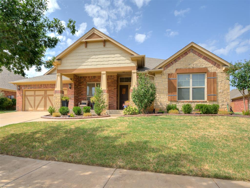 Beautifully updated and immaculate, this SHOWSTOPPER in Edmond School District is a true reflection of pride of ownership! Featuring 4 bedrooms, 3.5 bathrooms, 2 dining areas, an upstairs bonus room, and a 3-car tandem garage, this home has space for everyone. The formal entry welcomes you inside to soaring ceilings, fresh interior paint, high quality plush carpet, new light fixtures, and luxury vinyl plank flooring. Every detail has been cared for, making this home truly move-in ready, with the added bonus of a 2.375% VA assumable loan!The standout kitchen includes new quartz countertops and backsplash, built-in stainless steel appliances including a new gas cooktop and dishwasher, under cabinet lighting, tons of cabinetry, and a built-in buffet in the eat-in dining area. Open concept living room is filled with natural light from huge picture windows and features built-ins along with an impressive stone fireplace and a custom mantle. The oversized primary suite with a remodeled bathroom with new quartz countertops, a new tiled walk-in shower with seamless glass doors, and a HUGE walk-in closet. Upstairs, the bonus room with its own half bath adds even more living space and would make a great game room or office! The walk-in attic is fully decked, providing tons of easily accessible storage space.The huge front porch overlooks lush landscaping with recently added concrete edging, creating beautiful curb appeal and the perfect spot to sit and enjoy the neighborhood. Out back, an extended patio with a pergola provides plenty of room for outdoor entertaining and includes a natural gas hookup for your grill. An in-ground storm shelter is already in place!Located on a cul-de-sac street within walking distance to the neighborhood park, stocked ponds, and scenic walking trails, you’ll love everything this location has to offer. Quick access to the turnpike and highways puts restaurants, shopping, and entertainment hot spots just minutes away!