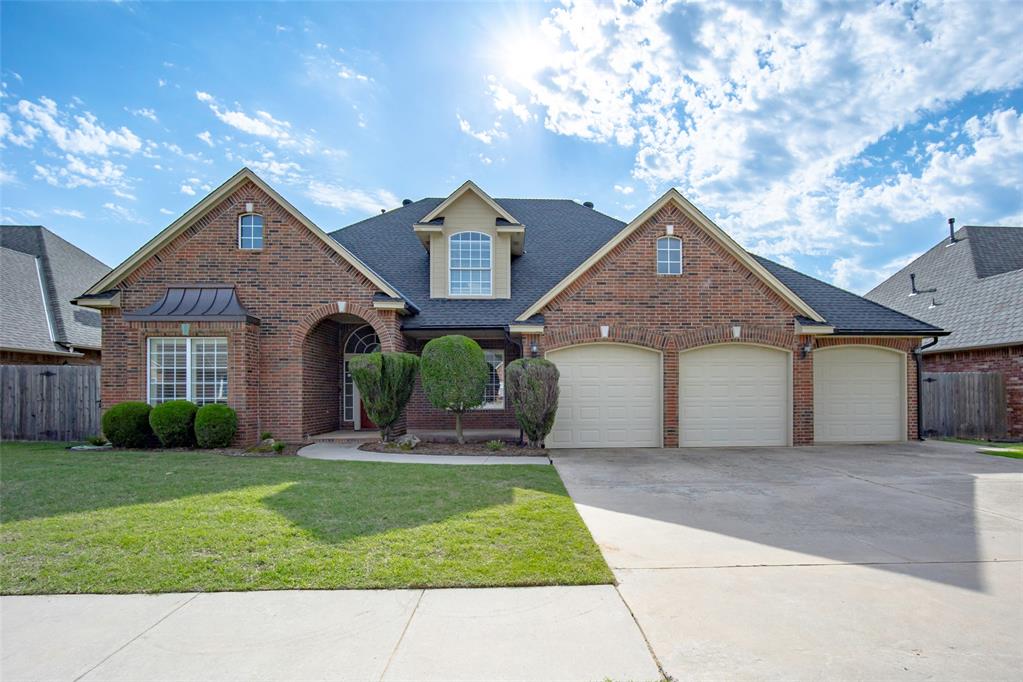 Absolutely Stunning 4-bedroom, 4.5 bath West Norman Estate in the Fabulous Brookhaven Addition! Nestled in a safe, prestigious, family-friendly community just minutes from I-35, convenient shopping, local restaurants and more! A sprawling 1/3-acre lot, 3-car garage and captivating curb appeal welcomes you home to a SPACIOUS split floor plan — complete with tall ceilings, 2 large living areas, formal dining, powder bath, plantation shutters and gorgeous wood flooring. An impressive, nearly 500 square foot sunroom highlights the home with bright colors, oversized windows and an abundance of natural light. The spacious kitchen is beautifully equipped with breakfast bar, island, pantry, built-ins and ample cabinet space. Retreat to the inviting primary suite and ensuite bath featuring double vanities, a large, jetted tub, separate shower and oversized walk-in closet. Secondary bedrooms each offer private bathrooms and spacious walk-in closets, providing comfort and privacy for family and guests alike. The bonus upstairs bedroom features a full bath, large walk-in closet and convenient private access through the kitchen or garage — a PERFECT SPACE for teenagers, college students, live-in guests or multi-generational living. Additional features include a private study nook, Triple-Zoned Heating and Air, bright skylights, above-ground storm shelter and abundant storage space throughout. HIGH IMPACT CLASS IV ROOF SHINGLES upgraded 2021!! Enjoy the convenience of West Norman living, just a short walking distance to high rated schools, and just a short drive to all the great amenities Norman has to offer. Schedule your private showing today!