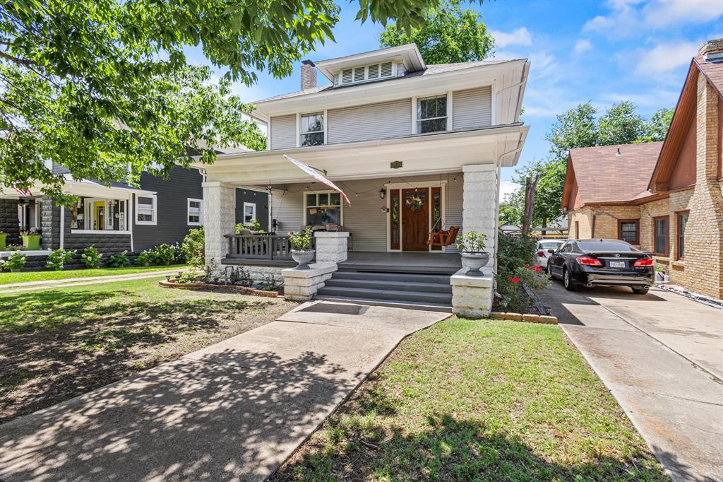 Fully Renovated 1924 Gem in Fort Worth's Fairmount District! Assumable loan at 3.375%! Step into timeless elegance with this stunning 4-bedroom, 2-bath historic home in the heart of Fort Worth’s sought-after Fairmount District. Completely renovated from the ground up in 2018, this 1924 beauty blends classic charm with modern upgrades—including a new roof, HVAC, electrical, plumbing, sheetrock, radiant barrier, and insulation.
Enjoy peaceful mornings on the cozy covered front porch, and entertain with ease on the elevated back deck overlooking a spacious backyard, perfect for gatherings, barbecues, or simply relaxing under the stars.
Inside, the home features restored original hardwood floors downstairs, new wood floors upstairs, and custom walk-in closets in every bedroom. The kitchen is a chef’s dream with custom cabinetry, granite countertops, and stainless steel appliances. The downstairs primary is a true flex space and can be used for formal dining or a home office.
A rare oversized detached 2-car garage and partial cellar add everyday convenience, while the fully restored original windows preserve the home’s historic character. Enjoy peace of mind and long-term savings with the historic tax exemption.
Situated just minutes from Magnolia Avenue, TCU, the Medical District, and the Fort Worth Zoo, this home offers unbeatable access to dining, culture, and community—all while maintaining a quiet, neighborhood feel.
Don’t miss your chance to own a piece of Fort Worth history—schedule your private tour today! Showings begin Saturday, May 24th.