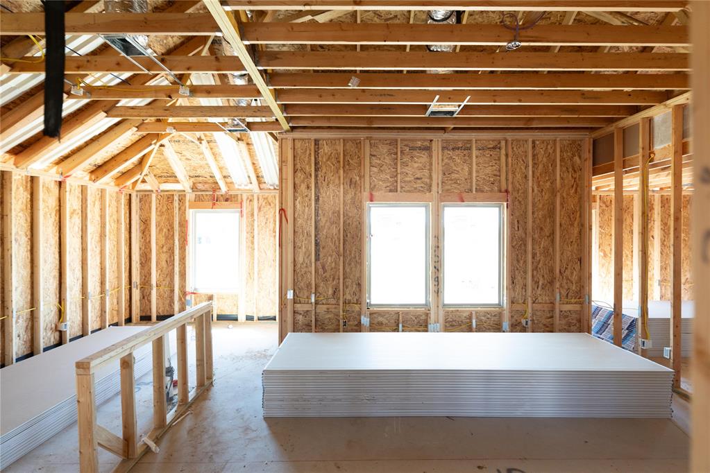This Bogan floor plan includes 1,510 Sqft of total living space, which includes 1,400 Sqft of indoor living space and 110 Sqft of outdoor living space. There is also a 395 Sqft, two-car garage with a storm shelter installed. This home offers 3 bedrooms, 2 bathrooms, 2 covered patios, an office, and a utility room. The living room welcomes wood-look tile, large windows, a ceiling fan, and Cat6 wiring. The kitchen has 3 CM quartz countertops, stainless-steel appliances, wood-look tile, custom-built cabinets with decorative hardware, and stylish tile backsplash. The primary suite features noteworthy carpet flooring, a ceiling fan, Cat6 wiring, and perfect-sized windows. The upgraded primary bath offers a dual sink vanity with an elegant countertop selection, a tub/shower combo, an elongated water-saving toilet, and a walk-in closet! The outdoor living area is covered and has fully sodded yards with a water saving sprinkler system. Other amenities include a tankless water heater, a fresh air intake ventilation system, R-15 and R-38 insulation, an air filtration system, and so much more!