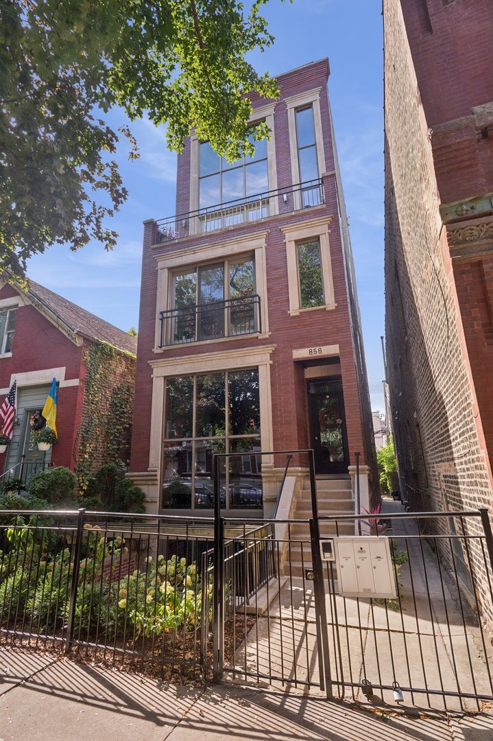 This pristine, well appointed penthouse duplex is located in East Ukranian Village on a tree lined street. It has 4 private outdoor spaces (!) including a private roof deck (16X40) perfect for an urban garden. The living room will wow you with 20 ft ceilings and floor to ceiling windows featuring tree-top views. Because this building was built before zoning changes w more restrictive height requirements, it is one of the tallest buildings in the area with fabulous skyline views. Many updates include new W/D, newer appliances (see Feature Sheet under add'l info  tab) and HVAC. Roof only 9 years old. Well located as just a quick walk to Chicago Ave and Division street with endless options for dining and shopping. Convenient to Chicago   Damen bus lines w close proximity to both Green   Blue line CTA stops.