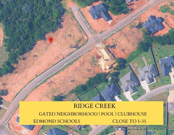 Vacant lot ready to build your dream home! Ridge Creek is a gated community that offers a clubhouse and pool.