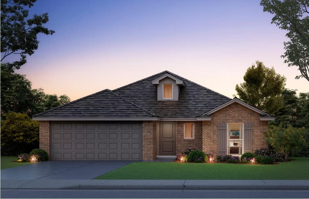 Now Under Construction – Reserve Before It’s Complete! The Andrew floor plan is one of our most popular for a reason! This smart, split-layout design makes the most of every square foot, offering both comfort and functionality. The spacious kitchen features a large island overlooking the open-concept living and dining areas—perfect for entertaining. You'll love the upgraded finishes including stainless steel Samsung appliances with a 5-burner gas range, soft-close cabinets, quartz or granite countertops, and ample storage and tankless water heater. The primary suite is a true retreat with a double vanity, tiled shower, soaking garden tub, and an oversized walk-in closet. Each secondary bedroom is generously sized and includes its own walk-in closet. The laundry room is thoughtfully designed with built-in shelves and a hanging rack for extra convenience. Residents of Bellatona enjoy the 6 acre park and community playground as well as the home's proximity to all things OKC Metro, including the University of Oklahoma, Lake Thunderbird, Sooner Mall, I-35, and more. Schedule an appointment today to learn more!