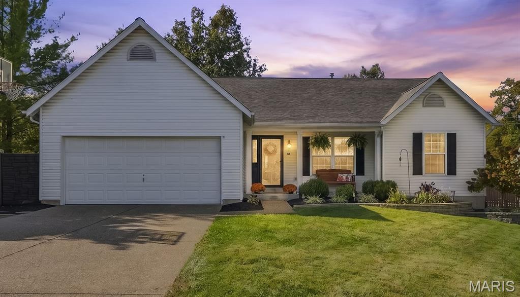 There’s room to come together and room to spread out at 50 Treeshade Court! Set on a corner lot on a quiet cul-de-sac, this updated ranch welcomes you with a charming front porch. Inside, vaulted ceilings give the main living areas an open, spacious feel, perfect for everyday living or entertaining. A stone-surround wood-burning fireplace adds cozy warmth. The kitchen features white cabinetry, granite countertops, a blue tile backsplash, and a stainless-steel appliances, including the range, microwave, dishwasher, and refrigerator, all replaced in 2026. Pull up a seat at the breakfast bar or gather around the table in the adjoining dining area.The spacious primary suite offers a walk-in closet and private bath with double sinks, a jetted tub, and a separate shower. Two additional main-floor bedrooms provide room for family, guests, or a home office.Downstairs, approximately 1,000 sq. ft. of finished living space gives you plenty of options for movie nights, game day, hobbies, and more. A large recreation room, built-in wet bar, separate bonus room, and third full bath make this space easy to enjoy. There’s plenty of unfinished storage space, too. HVAC replaced in December 2023 adds to the home’s updates.Outside, fire up the grill, settle in under the covered patio, or try your hand in the established vegetable garden. A spacious lawn and privacy fencing give you room to play, gather with friends, or simply enjoy an evening at home. Conveniently located with easy access to shopping, restaurants, and major highways.