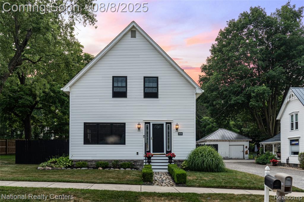 Welcome home to this charming farmhouse located in the Village of Metamora! With over 2,300 sf this home has so many great spaces!  Curl up with your favorite book and a cup of coffee in the study, prepare a delicious meal with ingredients from your garden in the well-equipped kitchen or entertain in the inviting dining and family rooms!  Additionally, there are 4 fantastic bedrooms and 3 full baths!  If you prefer relaxing or entertaining outdoors, you will love the gazebo equipped with electricity! Even on a night without a breeze you can turn on the ceiling fan to cool off and enjoy the garden views!
Walking distance to the heart of historic downtown Metamora and the White Horse Inn.  If you feel like getting out of the house you can enjoy a meal, visit the local shops or a concert in the park!  Or take a walk in the other direction on the short path to the field where you can watch the beautiful hot air balloons take off and land! Located close to the Metamora-Hadley State Park with Lake Minnawanna and near I-69.  While this home is zoned for Lapeer schools, some residents opt for school of choice in Oxford schools.