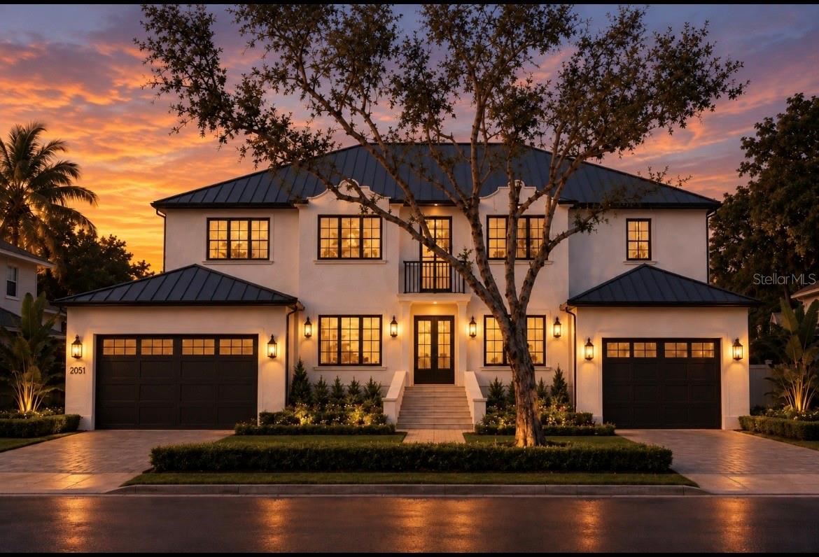 Under Construction. Introducing The Venetian Cape Dutch, an exceptional new waterfront estate by Reside Homes LLC, located in the highly sought-after Venetian Isles. Perfectly positioned on 90 feet of Tampa Bay waterfront, this architectural masterpiece showcases breathtaking views of Tampa Bay and the downtown St. Petersburg skyline while offering the finest in luxury coastal living.Built at 12.5 ft elevation with hurricane-rated block construction, this residence delivers both peace of mind and uncompromising style.  Within this residence you will find 5712 sqft of living space featuring 5 bed, 5 baths & 2 half baths. The open-concept floor plan offers soaring 12 ft ceilings on the main level, 10 ft ceilings on 2nd level, abundant of natural light, main level guest suite, executive study and a 2nd floor loft/media room.   The chef's kitchen is appointed with premium Monogram, Bertazzoni, and Avallon and panel-ready appliances, quartz countertops, Bulter’s Pantry and a breakfast room with access to the outdoor terrace.  The kitchen flows seamlessly into open concept dining and living spaces centered around a gas fireplace with expansive sliding doors to the terrace. Designed for relaxation and entertaining this home offers over 1,150 sqft of covered waterfront terraces on two levels ideal for sunset cocktails and dining on the water.  The main-level outdoor living terrace features a wood-burning fireplace, outdoor kitchen and overlooks the saltwater, gas-heated 12' x 28' pool/spa. Lush landscaping creates a tropical retreat in your coastal oasis while you enjoy peace of mind with the newly installed seawall.  The luxurious primary suite has an expansive bath with free-standing soaking tub, dual shower heads, double vanities, walk-in closet with custom cabinetry and direct access to the terrace with Tampa Bay, downtown St. Petersburg and sunset views. Additionally on the second floor is a spacious entertainment loft with wine refrigerator and custom shelving.  The Venetian Cape Dutch was designed with two garages with 14-foot ceilings which is ideal for car lifts and storage  Additional luxury amenities include; whole-house water filtration and softening system, integrated audio, automated irrigation/drip system, whole house generator, pre-wiring for security cameras and automated window shades.  Custom cabinetry, built-ins, and millwork all provide a personalized touch while dual laundry rooms (one on each floor) provide the ultimate convenience.  Dedicated elevator shafts are incorporated into both residential floors.Energy-efficient features include; thermal reflective metal roof, closed-cell foam roof insulation, whole-home encapsulated insulation, smart HVAC systems, LED lighting, weather-wise irrigation, natural gas pool heater, and low-voltage landscape lighting and insulated and impact-rated windows and doors.  Combining timeless Cape Dutch architecture, superior craftsmanship, and one of St.Pete's most desirable waterfront locations, The Venetian Cape Dutch presents an extraordinary opportunity to own a luxury residence designed for generations of coastal living.  Located minutes from downtown St Pete, enjoy easy access to waterfront parks, restaurants, museums, shopping, and a walkable urban lifestyle.   Reside Homes LLC is a Premier Home Builder with years of experience in the luxury home building industry. They are a full service construction & design firm with current projects in Venetian Isles, Old Northeast and Snell Isles.
