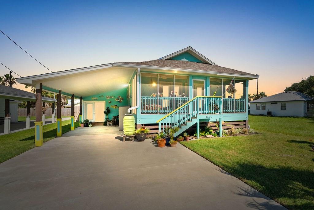 Coastal Bungalow with Artistic Charm Welcome to your own slice of coastal charm at 1507 S Pearl– a delightful 2-bedroom, 2-bathroom bungalow with flex space perfect for an art studio, workshop, or additional bedroom. Nestled in a tranquil dead end road, steps away from the Connie Hagar nature center, this home is an ideal retreat for creatives, outdoor enthusiasts, and anyone who appreciates the quirky charm of coastal living. Step inside to a cozy living and dining area that invites you to unwind in comfort. The primary suite offers a private bathroom, giving you space to relax and recharge. Guests will feel right at home in the secondary bedroom/office and the bonus room, which is perfectly suited for multi-use as a guest space, creative studio, or office. The exterior is where this home truly shines: a long boat driveway with an attached boat port provides ample space for watercraft or additional vehicles. The screened-in front porch is a picturesque spot to sip a cold drink and swap tales of the day's adventures — especially the fish that got away. Out back, you'll find a yard that's a work of art, beautifully landscaped, low maintenance, with native flora, flagstone paver patio and rain barrel for eco-conscious living. A retractable awning and pergola covered deck, creates year-round comfort for dining under the stars, entertaining friends, or simply enjoying the whimsical, private outdoor sanctuary. This bungalow is more than a home — it's a lifestyle. Whether you're looking for your next creative haven, weekend escape, or year-round retreat, 1507 S Pearl offers something special at every turn. Don't miss the generator in the storage building & sprinkler system front and back!