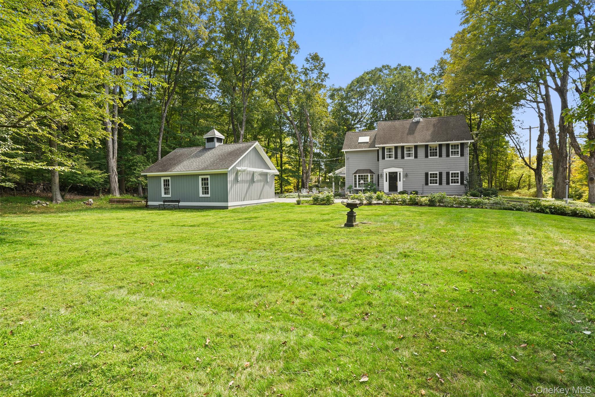 CIRCA 1900'S FARMHOUSE. Part of Pound Ridge’s rich past. Beautifully re-imagined Farmhouse with sun-filled spaces. Entry Hall with Powder Room. Warm and inviting Living Room with fireplace. Beautifully updated Country Kitchen with large Dining Area. Cozy Family Room for reading and relaxing. Private Primary Suite with Walk-in Closet and skylit Bath. Two additional Bedrooms sharing Hall Bath. Covered Dining Porch for outdoor entertaining. Located in Eastwoods, private, peaceful and quiet one-acre property. Truly picture book setting with verdant lawns, stonework, level lawns, flowering shrubs and mature trees. Easy access to the shops and restaurants of Vista, Scotts Corners, Ridgefield and New Canaan and quick drive to Metro-North trains and the Merritt Parkway. A rare offering!