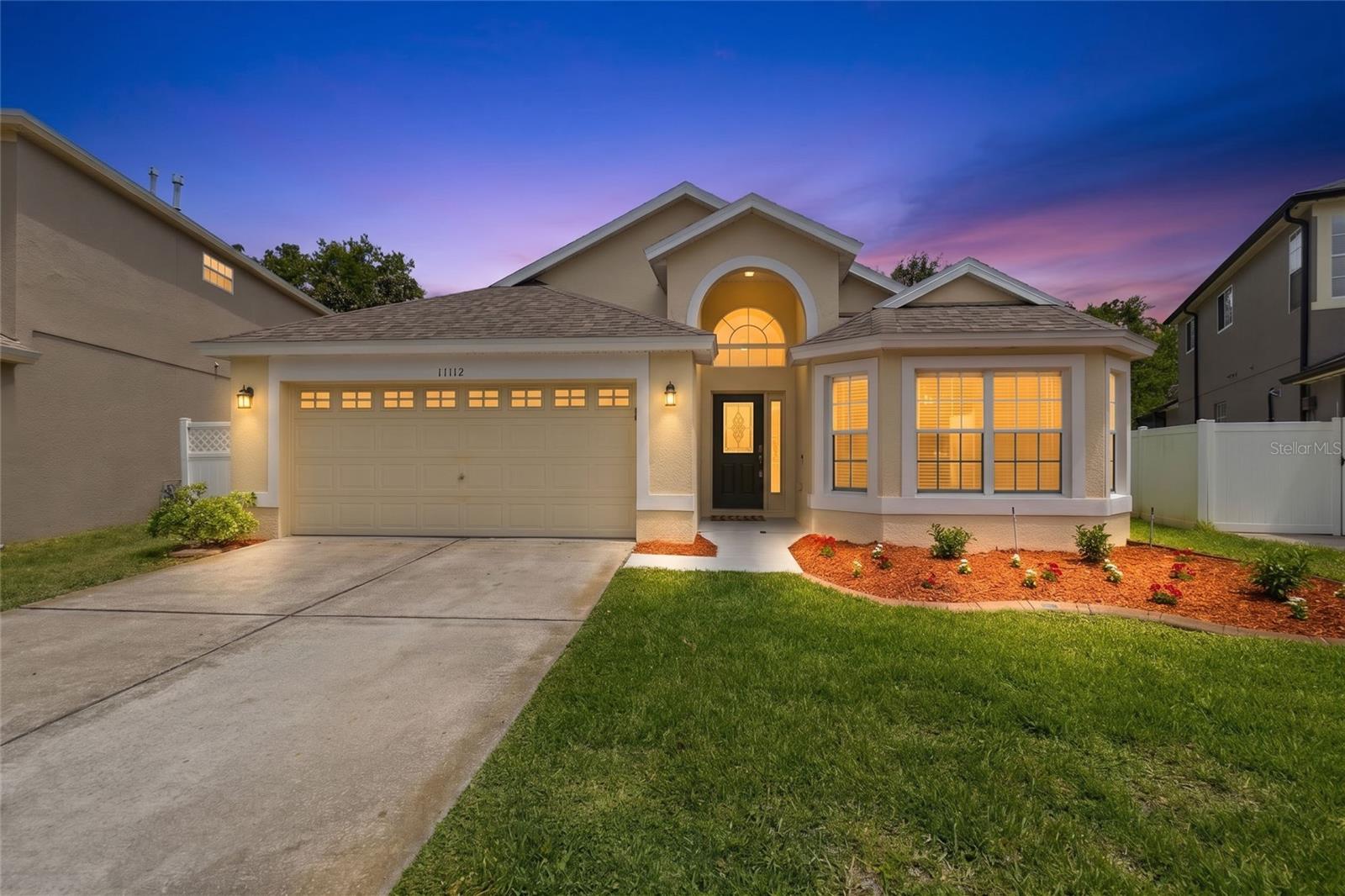 Welcome to this beautifully updated 4-bedroom, 2-bathroom home nestled in the quiet Moss Park subdivision, offering low HOA fees and a serene private conservation view with a screened lanai from which to enjoy it. This single-story residence features high ceilings throughout, creating an open and airy feel, along with brand-new carpet and vinyl plank flooring and fresh interior paint for a move-in-ready experience. The kitchen is equipped with all stainless steel appliances, and an additional refrigerator in the garage provides extra convenience. Energy efficiency is a standout with owned and fully paid-off solar panels and a solar hot water heater, helping to significantly reduce utility costs. A water softener system is also included for added comfort. The roof was replaced just five years ago, offering peace of mind for years to come. Natural Gas community so you have the option for a gas stove, dryer, and heater is natural gas.  Low HOA and NO CDD.  Ideally located just minutes from Lake Nona and Medical City, you’ll enjoy easy access to shopping, dining, major highways including 417 and 528, and Orlando International Airport—with the beach only 45 miles away. This home combines comfort, efficiency, and prime location in one exceptional package.