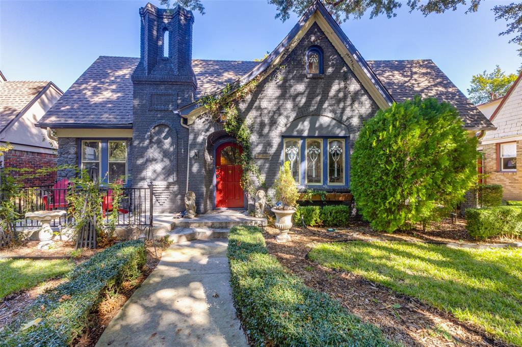 A fairytale dream in the M streets with a price to match! With a spacious upstairs master, and 2 bedrooms down, this Tudor style masterpiece is walking distance to some of the best dining and shopping in town - a rare opportunity on one of the most coveted streets in Dallas.This two-story single family home offers a thoughtful layout while staying true to its M-street character. With a charming chimney, asymmetrical roof and a plethora of stained glass; any design lover would be happy to call this their new home. The interior features a large kitchen, wood flooring, and an office that would make working from home easy. One of the best parts about homes in the M-streets is the attention to detail. From the doors to the moulding, you won't be able to stop studying every inch of this historic masterpiece. With over $300k in updates, The HVAC, water heater, electrical panel and driveway have all been replaced as well as numerous other items (see improvements list). the 11 foot tall fence and painted brick are both grandfathered in, which is hard to recreate today. Foremost, the location, the walkability, the design and the price make this one of the best M-street homes on the market.