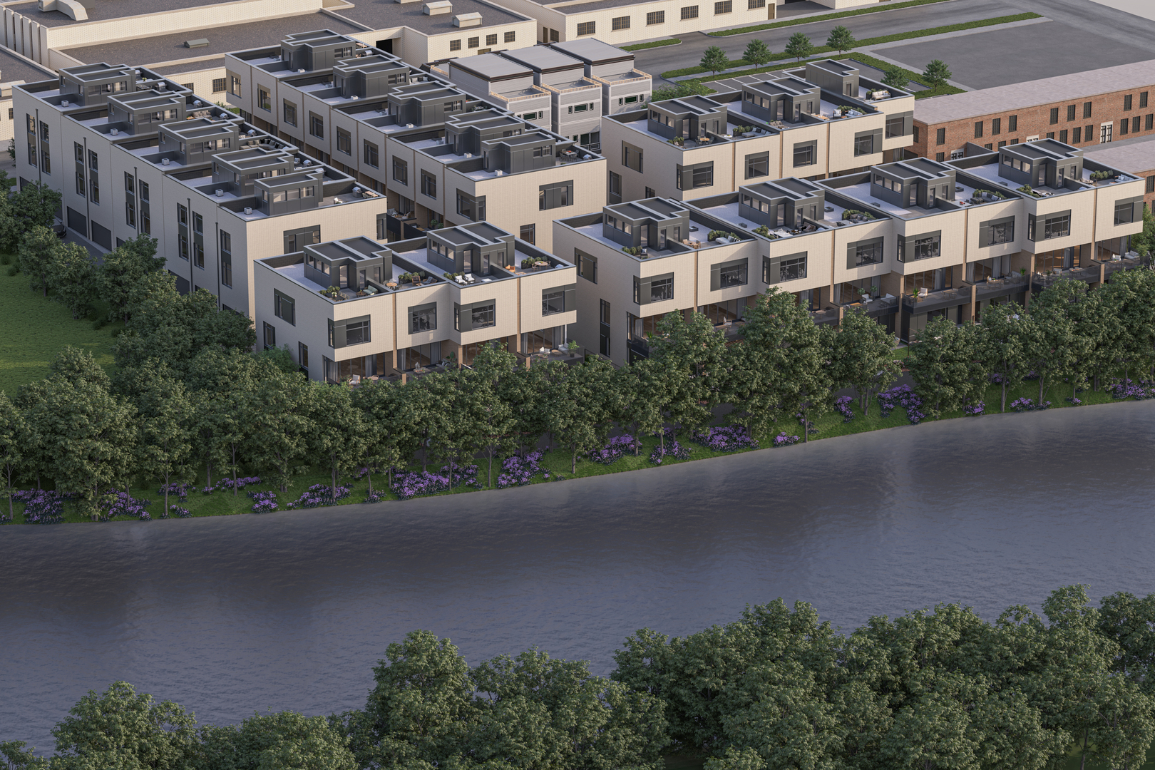 Introducing RiverWard - a collection of 35 new construction, extra-wide row homes tucked along the north branch of the Chicago River. Perfectly situated in an idyllic location and with access to Southport, Roscoe Village, and the expressway, this exclusive offering will deliver contemporary new construction row homes never before available in the neighborhood. Residence 12-D boasts an enviable location in a private, manicured courtyard just a short walk to the Chicago River as part of the newest northside community, RiverWard. The immense home extends over 3,200 SF of indoor and outdoor living space, rivaling most single-family homes on the market. Designed by acclaimed-developer ZSD in conjunction with Sullivan, Goulette & Wilson, the wide home (19 FEET!) boasts sophisticated and functional design for today's homebuyer. Spanning four levels of living, this 4-bedroom residence delivers a family room, loft office with skyline views, private rooftop, and two car garage parking. At the heart of this home is a spacious, contemporary kitchen, with immense cabinet count and integrated appliances from Sub-Zero, Wolf, and Bosch, designed to cater to both the casual cook and the culinary enthusiast. The massive quartz waterfall peninsula and full-height micro-shaker cabinetry throughout provides the desired function and storage expected from a single-family home. This home includes an open-concept living and dining room and a private 190 SF walkout terrace complete with gas, water, and electric. A separate Powder Room and oversize Family Room finish off the large main level. The impressive Primary Suite is designed as a personal retreat with large bedroom, dressing room, and "wet room" bathroom with European glass shower, standalone tub, skylight, and double vanity with quartz countertop. The third level also includes two additional bedrooms, large shared bathroom, and side-by-side laundry space for easy access. Traversing to the rooftop unveils a private loft office and 300 SF private rooftop terrace with skyline views. Two side-by-side garage parking spaces ensure you have all the comforts of a single-family home without any of the maintenance. RiverWard delivers contemporary new construction row homes with unparalleled access to the expanded Chicago RiverWalk. Pre-construction pricing available from 1.15M to 2.0M and early buyers will have the option to select finishes. Deliveries planned Fall 2026. Contact Corwin Partners for a private appointment at Sales Gallery at 2977 N Clybourn.