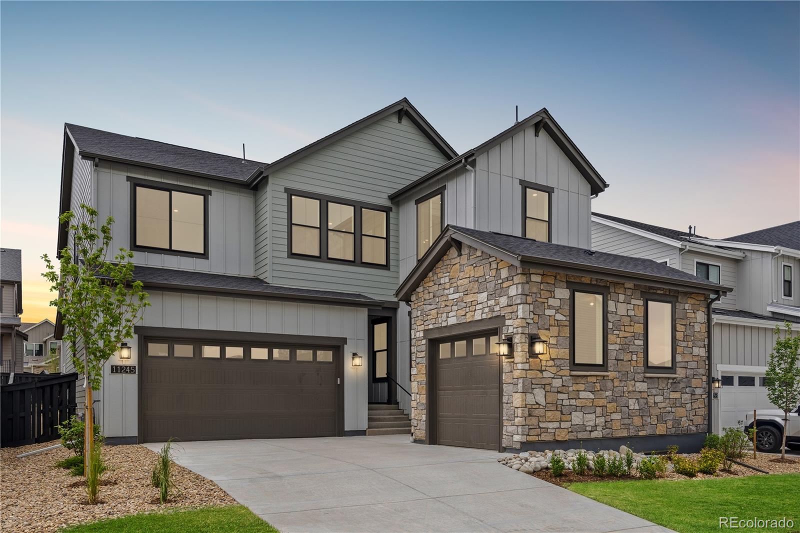 Beautiful two-story in the desirable Solstice Community by Shea Homes. Solstice is surrounded by Chatfield State Park on 3 sides of the community and acreage parcels on the 4th side. This two-story home has 5 bedrooms, 4.5 baths, loft, fireplace, covered patio, landscaping, and 3 bay split garage.  Design finishes include Evoke luxury vinyl plank flooring in Astoria/Gaela, AZT DT engineered stone counter tops in Bianco Pearl, and Yorktowne cabinets in Irish Creme and Dockside.   Please contact a community representative for details.   The Mirabelle Metropolitan Districts provide various services to the property and in addition to the estimated taxes, a $40 per month operations fee is imposed.