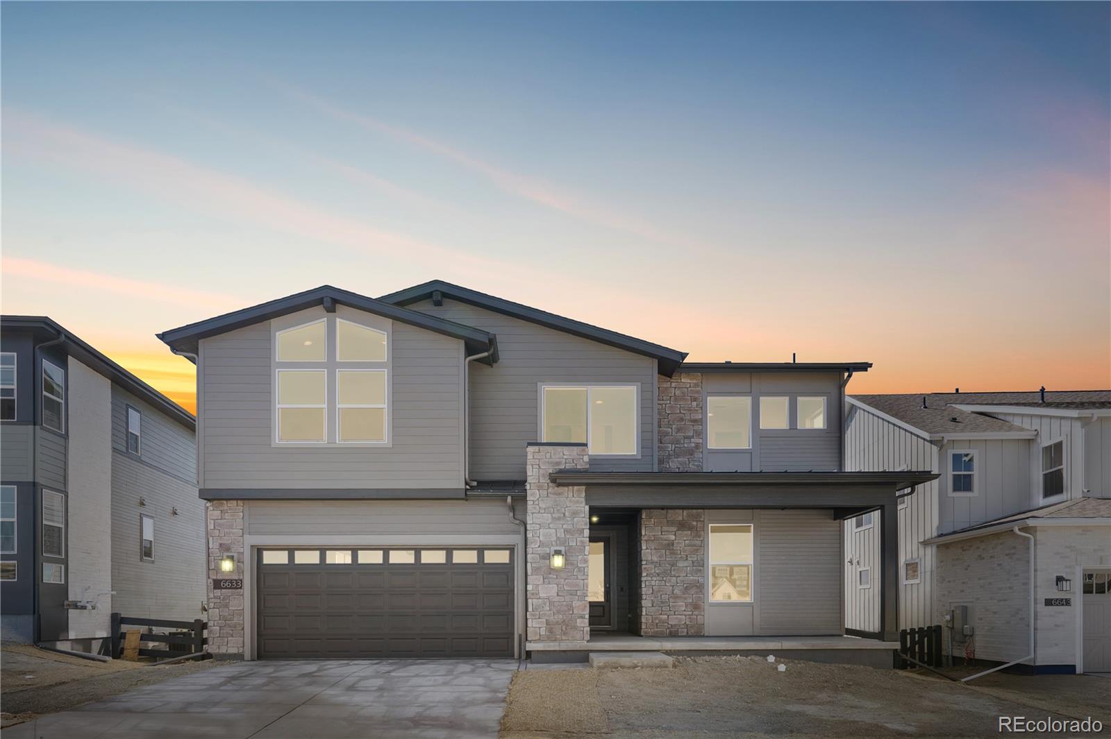 Gorgeous two story home with walk out basement backing to a green belt in The Canyons.  This home features 5 bedrooms, 4.5 bathrooms, study, loft, fireplace, horizontal iron stair railing, covered deck and 3-bay finished tandem garage.  Design finishes include Kentwood engineered wood floors in Bohemia/Brushed Oak White River, AZT engineered stone in Della Terra Portofino Classico, and Yorktowne Henning cabinets in Macchiato and Sea Salt.   Please contact community representative for complete details. The Canyons Metropolitan Districts provide various services to the property and in addition to the estimated taxes, a $30 per month operations fee is imposed.