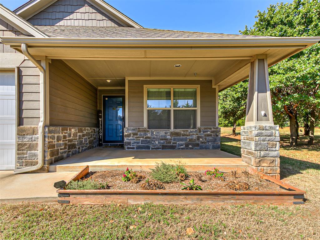Welcome to this inviting 3-bedroom, 3-bathroom home situated on a spacious half acre lot!  This home has so much to offer including the perfect blend of comfort, style and functionality within the Guthrie School District.  When you arrive, you are greeted by a large covered front porch perfect for a porch swing!  Inside the living room and kitchen are open to each other creating a wonderful flow for friends and family.  The master bedroom is separate from the secondary rooms and offers a nice sized en suite and closet.  Downstairs you will also find the first secondary bedroom with its own hall bath.  Upstairs is the other secondary bedroom with its own walk in style closet and bathroom.  Outside is a patio and seating area within the fenced yard, but there's still lots of yard space outside the fenced area as well!  The neighborhood is one that the perfect balance of rural living with close access to town.  Don't miss your chance to own this well-maintained home that is ready for new memories!