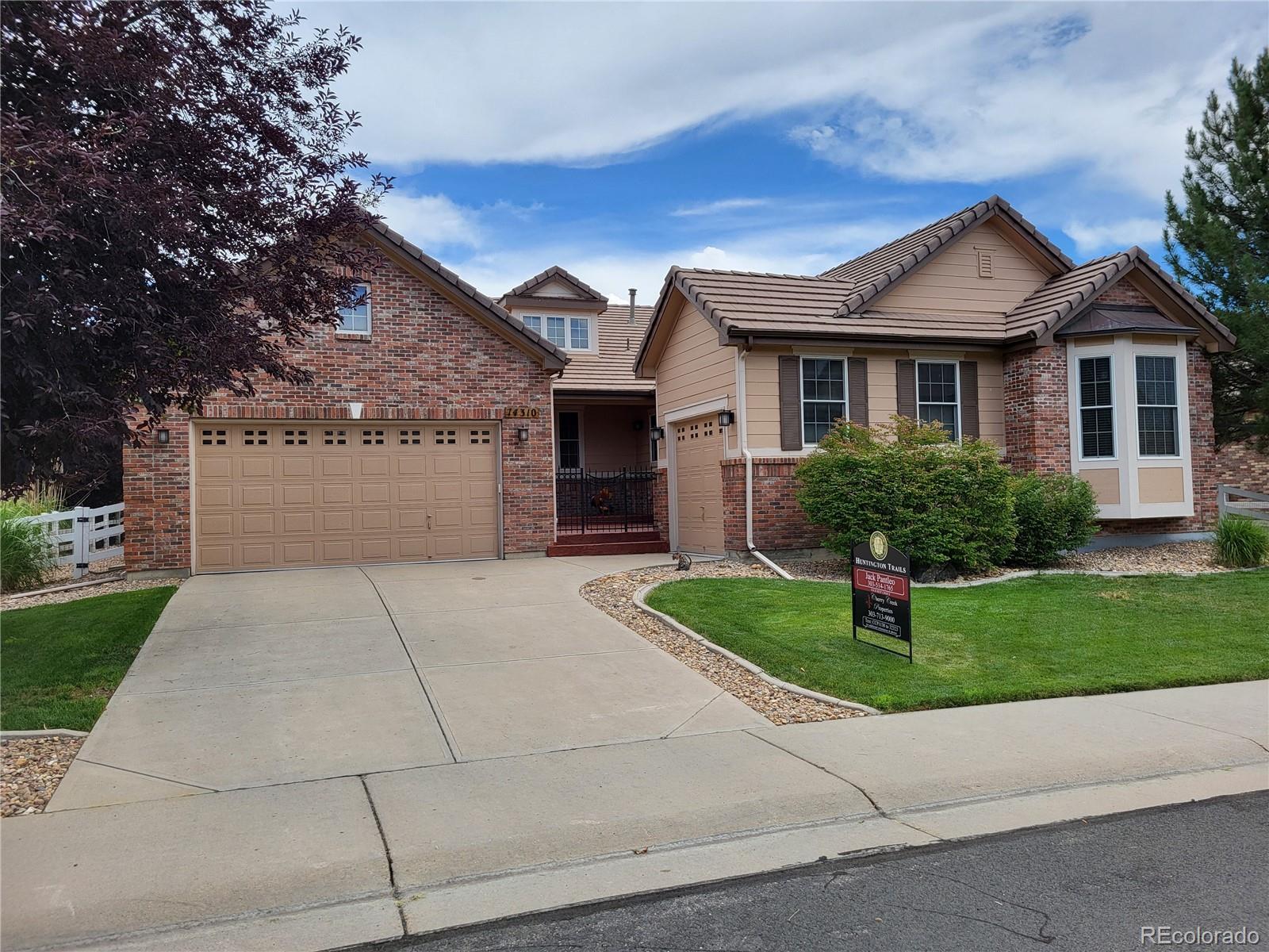 PRICE REDUCTION.  Beautiful ranch-style home in Huntington Trails with a large finished basement and 3-car garage. The home is walking distance (with underpass) to Saint Anthony's North Medical Pavilion and the Orchard Shopping Center. The home has been updated with re-finished American cherry-wood floors, new interior paint, lighting fixtures, plumbing fixtures, and ceiling fans. Two of the four bedrooms on the main level have bay windows and could be used for private offices. An open media area next to the bedrooms was referred to by the builder as a "Teen Room." This area has counter space for computers, printers and for doing homework. The two large bedrooms in the basement have walk-in closets. The basement also includes a craft room, media area for large-screen TV or projection equipment, a huge open activity area with a wet bar, under counter refrigerator, island, and a 3/4 bathroom. The basement is perfect for hosting soccer-team parties and sleep-overs!!  Agent Owner.
