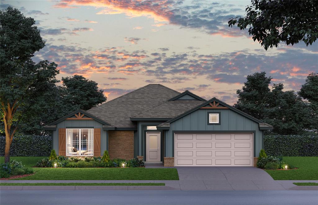 This new construction three-bedroom, two-bath home offers a functional open floor plan designed for modern living. The living area features a fireplace and connects to the dining and kitchen spaces for everyday use and gatherings. The kitchen includes quartz countertops, Samsung appliances, soft-close cabinetry, and a breakfast bar. The primary suite features a bathroom with a soaking tub, tiled shower, and walk-in closets. Additional bedrooms are well-sized within the layout. Currently under construction, this home offers modern finishes and efficient design.