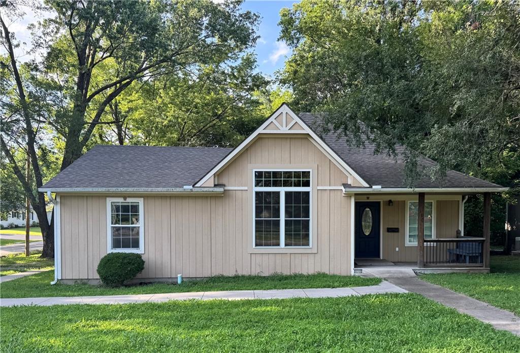 When you pull up to this home you will find that it has been very well maintained outside with a newer concrete sidewalk. When you walk in the front door you will be blown away by the open floor plan, high ceilings and immediately feel like you are at home. The kitchen has oak cabinets with pull-out shelving, a nice island and all the (stainless steel)kitchen appliances stay! There is a walk-in pantry just off the kitchen, the laundry closet(washer/dryer stay too!) in the mudroom/office. The living room has vaulted ceilings with big windows and new LVP flooring- You will love entertaining in this space! All three of the bedrooms are carpeted and have generous size closets and there are TWO full bathrooms, each with a tub/shower.  Out the back door there is a new deck and a spacious backyard with a newer wood privacy fence and a garden shed. This home sits on a large corner lot that extends past the privacy fenced area, is across the street from a Park, has all the details taken care of and is move-in ready!