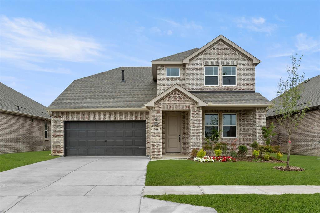 MLS# 21244501 - Built by Ashton Woods Homes - Ready Now! ~ Welcome to this new two-story home plan, Dakota by Ashton Woods in Justin, TX. Designed with the Artisan Collection, this homes features earthy tones and mixed textures. At the front of the home, you’ll find a versatile flex room enclosed with french doors—ideal for a home office, study space, or formal dining room. At the heart of the home is an open-concept kitchen, living, and dining area, designed for both entertaining and cozy family nights. The chef-inspired kitchen boasts a large island for casual dining, tile backsplash, and a generous walk-in pantry. Just steps from the family room, the primary suite offers a tranquil retreat with a dual sink vanity, walk-in shower with glass enclosure, a luxurious garden tub and a spacious walk-in closet. Upstairs, a large game room awaits, accompanied by three secondary bedrooms and two full bathrooms. Completing this thoughtfully designed home plan is a convenient mudroom with a drop zone and a utility room. This home combines style and functionality for modern living with a sprinkler system, landscaping package, energy efficient HVAC, dual pane windows and more.