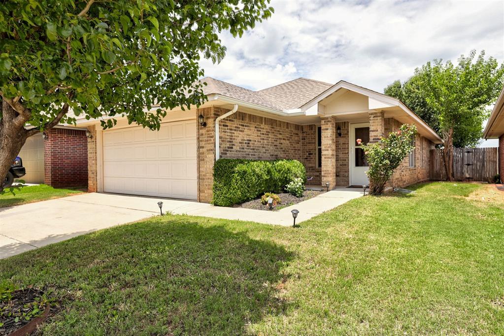 This wonderful, move-in ready home has a fresh coat of paint, new carpets and all new front yard landscaping! The hot water tank and furnace are both only a year old, and the dishwasher is only a couple years old. The seller had the builder make all the doors 36" wide, including the master bathroom door. She also had the builders add in a ramp in the garage and no steps to the front door, making the house very wheelchair/walker friendly. The backyard features an extended patio and patio cover for extra entertaining or relaxing space. Just around the corner from the house sits the neighborhood clubhouse, fitness center and swimming pool. The neighborhood allows residents to rent out the clubhouse for larger gatherings and parties. At the front of the neighborhood sits the large neighborhood playground and green area for more play room. This home is in the highly sought after Edmond School District and only minutes from the Kilpatrick Turnpike making for easy access to all of the metro area.