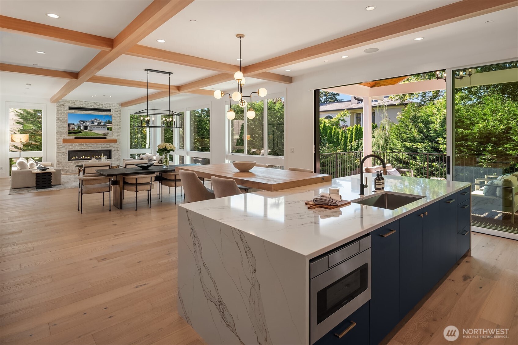 Chef's kitchen with oversized island.