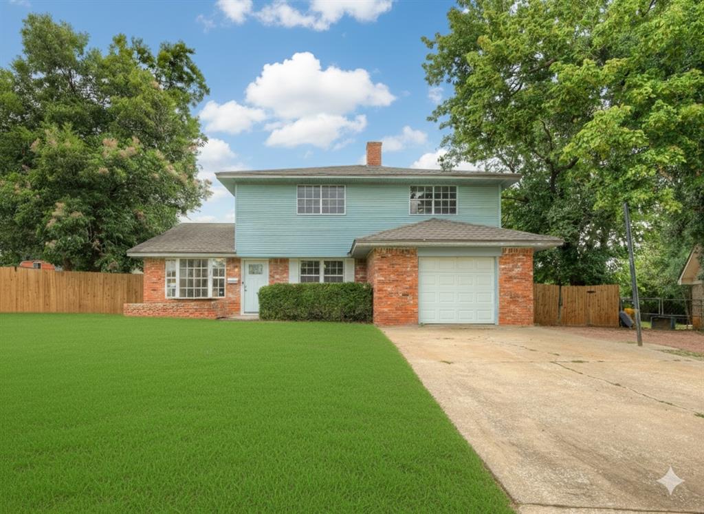 Welcome to this beautifully maintained 4-bedroom, 2-bathroom home offering over 2,000 sq/ft of living space on nearly a half-acre lot! Perfectly designed for comfort and function, this home has room for everyone with 2 living rooms and 2 dining areas to spread out and enjoy. As you step inside, you’re greeted by a bright and open living room featuring wood-like flooring that flows throughout the downstairs and large windows that fill the home with natural light. The second living room offers a warm, cozy feel with a charming fireplace as the focal point, ideal for relaxing evenings. The spacious kitchen is a dream with abundant counter space, updated cabinetry, stainless steel appliances, and a window above the sink overlooking the backyard. Each of the four bedrooms is generously sized, and the remodeled downstairs bathroom boasts a stunning tiled walk-in shower. Throughout the home, you’ll also find lots of storage space to keep everything organized and out of sight. Fresh paint and plentiful windows create a light and welcoming atmosphere. Outside, the expansive backyard is a highlight of the property—providing endless possibilities for entertaining, a future playground, pool, or simply room for kids and pets to run and play. With its great layout, modern updates, ample storage, and quick access to Tinker Air Force Base, this home is the perfect blend of space, comfort, and convenience. Don’t miss your chance to make this move-in ready home yours!