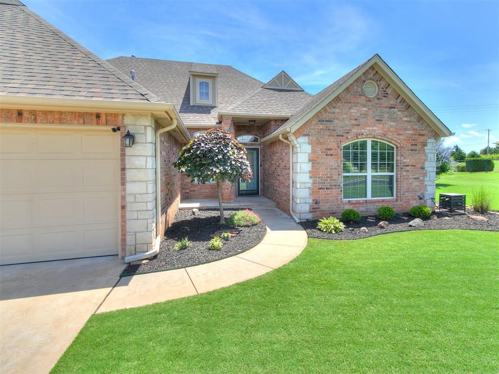 Welcome to Cascata Falls — A Place to Call Home!

Discover the charm and comfort of Cascata Falls, a highly sought-after community just over the Logan County line in Edmond Schools. Known for its welcoming atmosphere, scenic views, and vibrant neighborhood events, this area is perfect for those who value space, connection, and a sense of belonging.

Situated on a generous half-acre lot, this beautifully maintained 4-bedroom, 2.5-bath home offers over 2,030 square feet of thoughtfully designed living space. Step inside to find a flexible front room ideal for dining, relaxing, or entertaining, which flows seamlessly into the spacious great room with tall ceilings and a cozy gas-log fireplace.

The open-concept kitchen features abundant cabinetry, a breakfast bar, and a light-filled dining area — perfect for gatherings. Just off the kitchen, step onto the covered patio and enjoy peaceful evenings in your expansive backyard, ideal for hosting or unwinding under the open sky.

The primary suite is a retreat in itself, featuring double sinks, a large soaking tub, separate tiled shower, and a walk-in closet. On the opposite side of the home, you’ll find three additional bedrooms, a full guest bath. One bedroom is currently styled as a home office, offering flexible space to suit your needs.

Additional highlights include a three-car garage, a built-in storm shelter, a large laundry area, and walk in pantry and tasteful updates throughout.

Cascata Falls residents enjoy a community pool, playground, and a calendar full of neighborhood activities — from seasonal parades to social gatherings — making it easy to connect and feel at home.

Don't miss your chance to live in a place where neighbors become friends and every sunset feels like a celebration. Schedule your tour today and experience Cascata Falls for yourself!