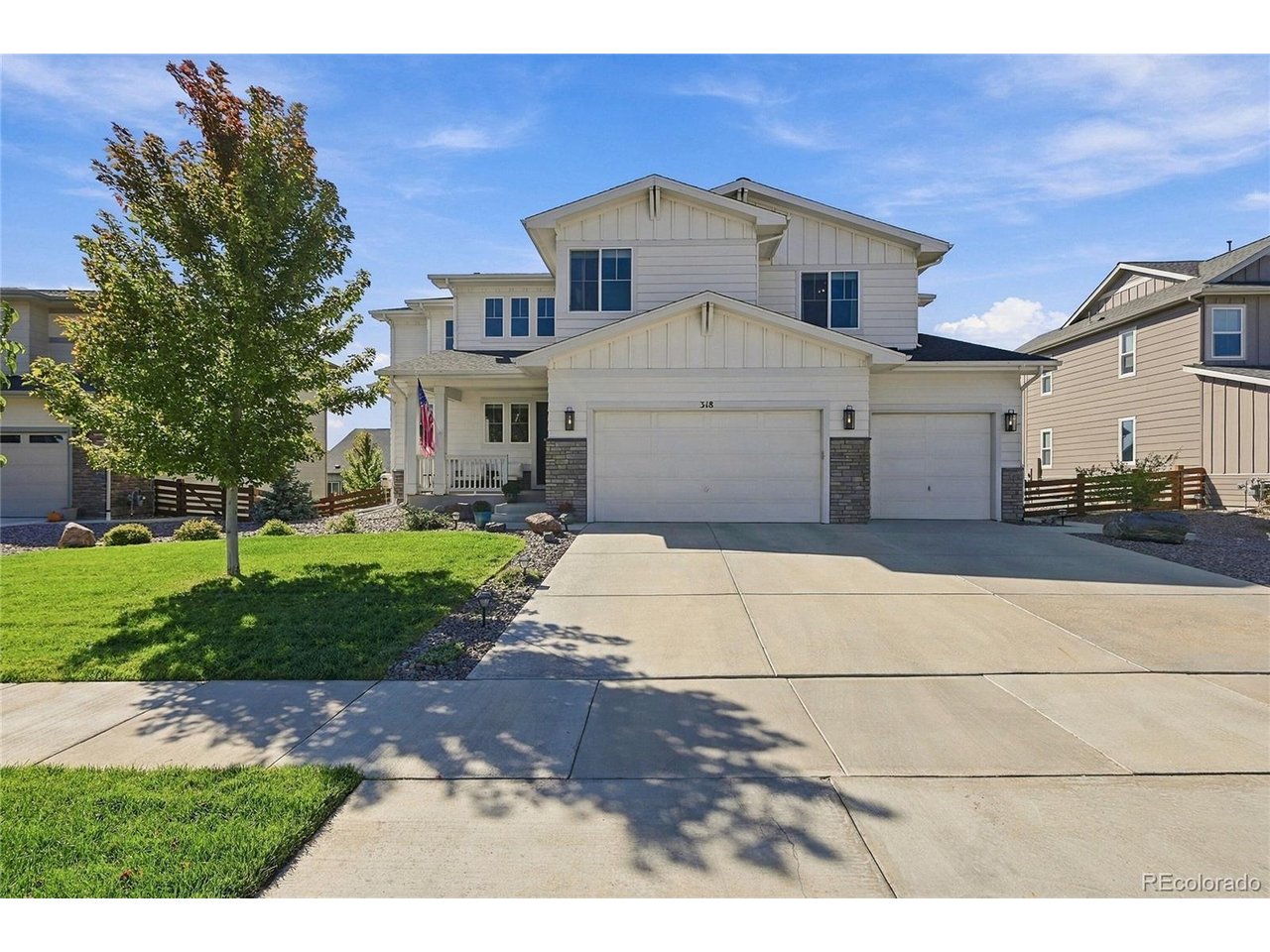 Experience modern design, spacious living, and beautiful mountain views in this stunning home in Erie's desirable Colliers Hill community. Thoughtful upgrades and a versatile floor plan offer an exceptional blend of comfort, functionality, and Colorado living. The bright, open-concept main level features engineered hardwood floors and a beautifully appointed kitchen with quartz countertops, gas cooktop, double ovens, abundant cabinetry, walk-in pantry, and versatile butler's pantry/office space. The kitchen opens to the dining area and great room, creating an inviting setting for entertaining. Step outside to the covered Trex deck, perfect for outdoor dining and relaxing. A main-level bedroom with private ensuite bath offers flexibility for guests or multigenerational living, while a mudroom adds convenience. Upstairs, the primary suite showcases mountain views, an ensuite bath, and a generous walk-in closet with built-in organization system. Three additional bedrooms include one with a private ensuite bath and two sharing a full bath. A versatile loft with mountain views provides additional living space, while the upstairs laundry room includes the washer and dryer. The unfinished basement offers incredible potential for future expansion, and the 3-car garage features a 240V outlet for EV charging. Life in Colliers Hill extends well beyond the home! Enjoy two recreation centers with pools and fitness facilities, a pump track, baseball field, basketball courts, Serene Park, and miles of scenic trails and open space. Ideally located near The Overlook at Colliers Hill, charming Old Town Erie, and nearby schools, with convenient highway access and an easy drive to Boulder. More than just a home, this is an opportunity to enjoy the space, recreation, and exceptional lifestyle that make Colliers Hill so desirable!