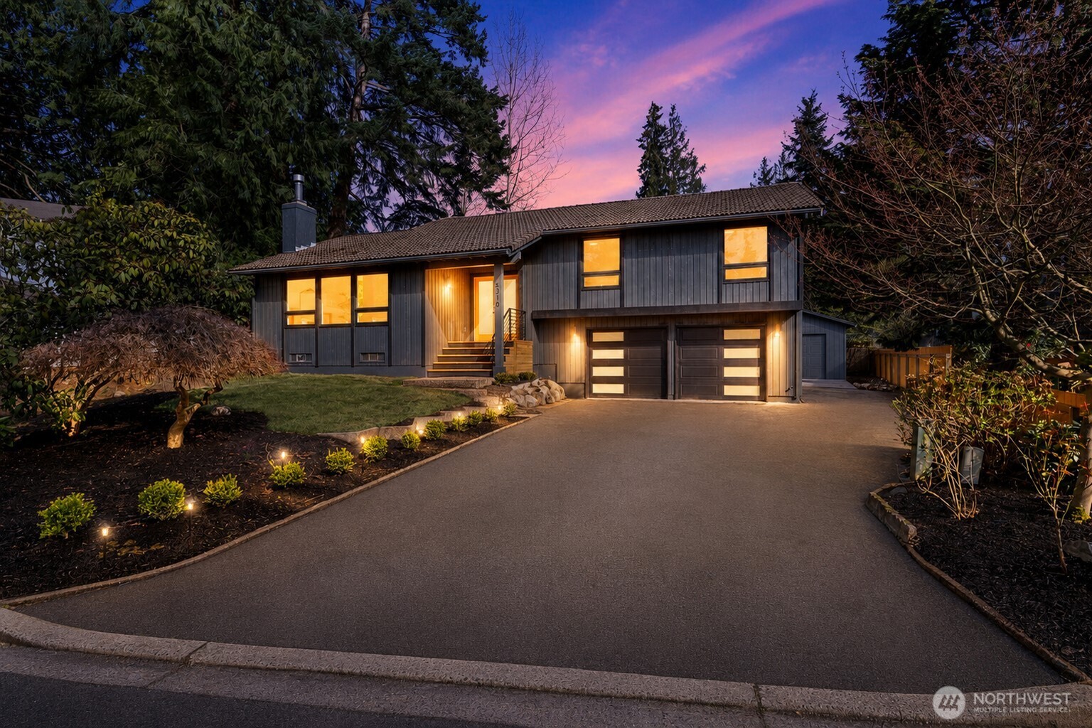 BEST VALUE FOR THE PRODUCT! Tucked in a quiet cul-de-sac in highly desirable Picnic Point, this grand custom home blends timeless Mid-Century Modern style with elevated modern finishes. From the striking double-door entry to soaring vaulted ceilings and a stunning open living space, you’ll feel the difference instantly. The chef’s kitchen shines with quartz counters, slim shaker cabinetry, SS appliances, wine fridge & custom LED under-cabinet lighting - carried into the baths for a sleek, modern glow. LVP flooring & fresh interior/exterior paint throughout. Upstairs offers 3 bedrooms, including a spacious primary with a breathtaking en-suite featuring designer tile & custom vanities. Downstairs: large flex room/4th bedroom, half bath & a beautifully updated oversized laundry. Oversized garage w/ Epoxy coating, RV parking, PLUS a detached SHOP/GARAGE for all your toys/projects. Fresh landscaping, room to entertain, minutes to Picnic Point Park, Meadowdale Beach, dining & more. Mukilteo SD.
