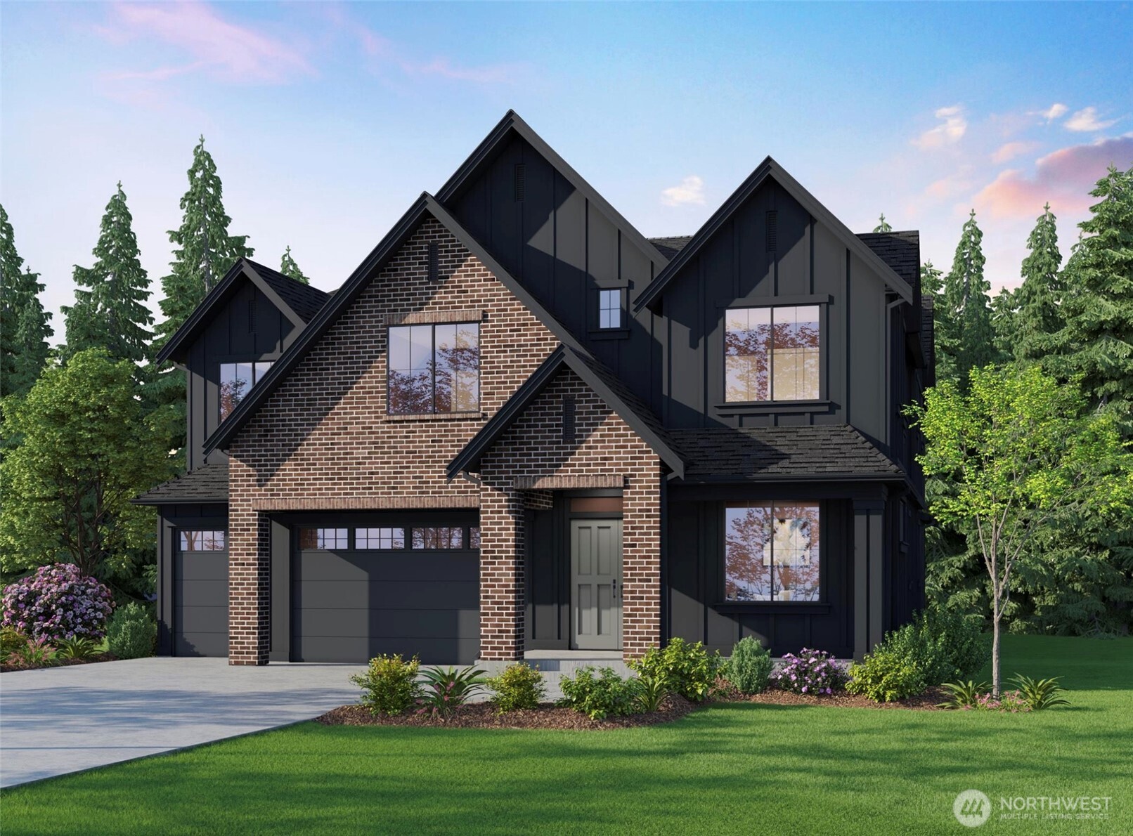 Murray Franklyn presents the Aurora. This sought-after plan is centrally located in the quiet South Rose Hill Community & desirable Lake WA School district just minutes from Microsoft, Downtown Kirkland & Redmond. Stunning 2-story great room w vaulted wall of windows. 5 bedrooms including spacious main floor guest suite w private covered deck. Spectacular chef's kitchen loaded w stainless steel Thermador appliances. Spacious working pantry offers plenty of storage. Beautifully landscaped backyard features oversized covered back deck with skylights and inviting brick gas fireplace with TV hook-up. Upper floor offers luxurious & bright primary suite, 3 bedrooms, bonus room w full wet bar & laundry room. Estimated Completion: Jan 2026.