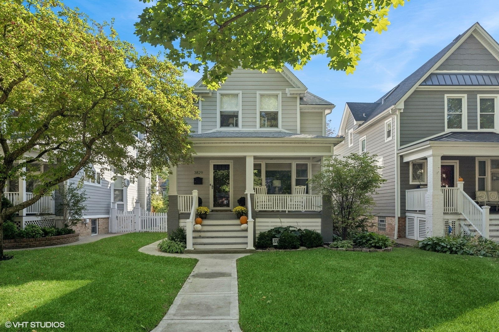 Beautiful storybook worthy 4-bedroom + loft, 3.5-bath home on an oversized 34'x155' lot in the heart of Old Irving Park on highly sought-after Kildare Avenue, this extensively renovated home combines timeless sophistication with modern luxury and thoughtful design throughout. The sun-filled main level features 9' ceilings, wide-plank white oak flooring, custom lighting, a spacious living and dining area with fireplace and built-ins, and a true chef's kitchen with custom 42" white shaker cabinetry topped with glass display cabinets, stunning quartz counters and backsplash, Bosch stainless steel appliances, and a large eat-in island, all flowing seamlessly into a bright family room addition with coffered ceilings. A beautifully organized mudroom opens to a rear deck, patio, and professionally landscaped yard, perfect for entertaining. Upstairs offers three bedrooms plus a versatile loft ideal as a playroom, office, or fourth bedroom, along with a luxurious primary suite featuring cathedral ceilings, dual walk-in closets, and a spa-inspired bath with skylight, radiant-heated Italian porcelain tile floors, double vanity, and oversized walk-in shower. The fully finished lower level includes a large recreation room, guest bedroom/office, full bath with radiant-heated floors and walk-in shower, laundry room, and direct walk-out access to the yard. Every detail has been updated including new structural steel and LVL beams, plumbing with instant hot water to upper baths, water softener and water filtration, 200-amp electrical with CAT-5 wiring, flood control system, spray foam insulation, new LP SmartSide siding, sidewalks, oversized 2.5-car garage with 100-amp/220V electric for vehicle charging, and more. With newer roof, windows, zoned HVAC, and professionally landscaped grounds with new sod and drains, this home offers turn-key living on a quiet tree-lined block just steps from Belding and Disney II schools, parks, Starbucks, Backlot Coffee, Lola's Diner, Eris Brewery and much more. Easy access to downtown via the Blue Line, Metra UP-North and Metra Milwaukee NW.