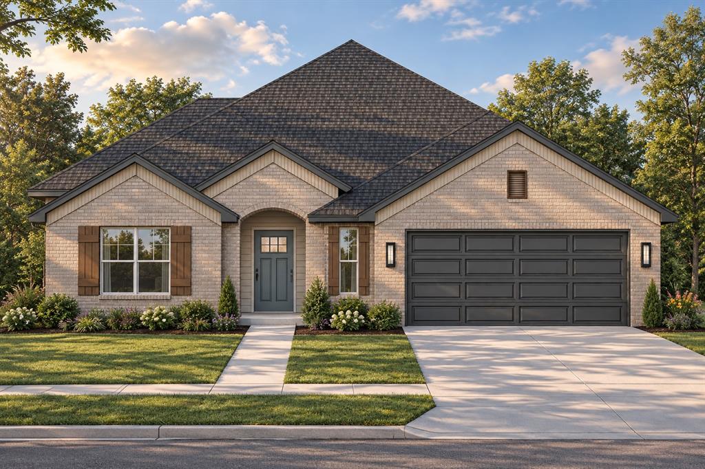 Stunning New Construction with Designer Touches and Smart Layout! Discover the perfect blend of luxury and functionality in this beautifully designed, modern Redbud floor plan. This modern home features an open layout enhanced by durable wood-look tile flooring throughout all main living areas, ideal for both everyday living and entertaining. The spacious covered patio extends your living space outdoors, perfect for relaxing evenings or weekend gatherings. At the heart of the home is a large, gourmet kitchen that’s sure to impress, showcasing custom-built maple cabinetry, stainless steel appliances, quartz countertops, a designer vent hood over a gas range, and a massive island, offering unmatched prep space in homes of this size. Pendant lighting adds a touch of elegance, while a walk-in pantry keeps everything organized. Retreat to the private primary suite, which features a generous bedroom, a walk-in closet with direct access to the laundry room, and a spa-inspired en-suite bath complete with a garden soaking tub and a frameless glass walk-in shower, a true luxury experience. Two spacious secondary bedrooms offer large closets and share a beautifully appointed hall bath with a fully tiled tub surround with tile to the ceiling.  This home comes complete with 2" blinds, a tankless water heater, and a sprinkler system! With energy-efficient features, modern finishes, and a functional layout, this home checks every box for today’s savvy homebuyer.