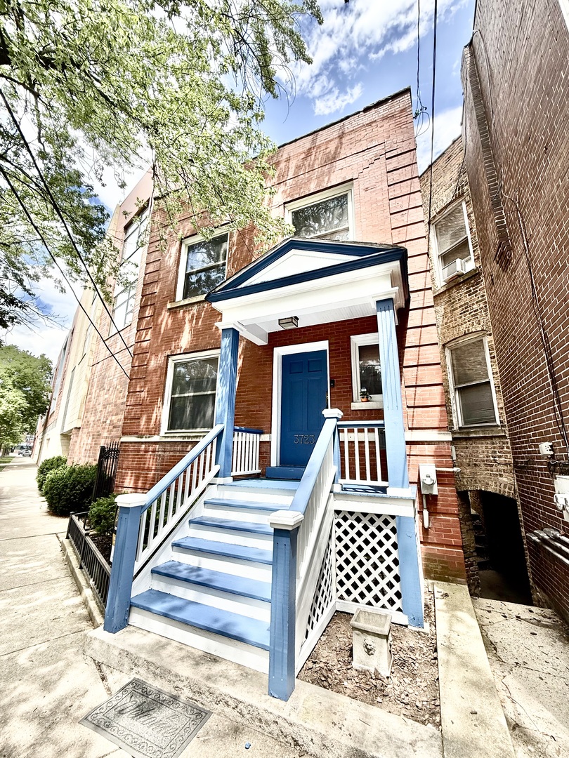 Walk to Trader Joes, the Addison CTA Brown Line and all that North Center has to offer from this all-brick single family home with a private backyard in the Bell School District. Hardwood floors and natural oak woodwork are found throughout both levels. The first level features 3 bedrooms and a full bathroom. The second level features the living room, dining room and kitchen with an open concept flow. The unfinished basement has room to add additional living or bedroom space along with featuring laundry and storage galore. One deeded garage parking space is included in price and is located directly next door in the condo building garage. Access to thar building's common roof deck is also included as part of parking spot ownership.