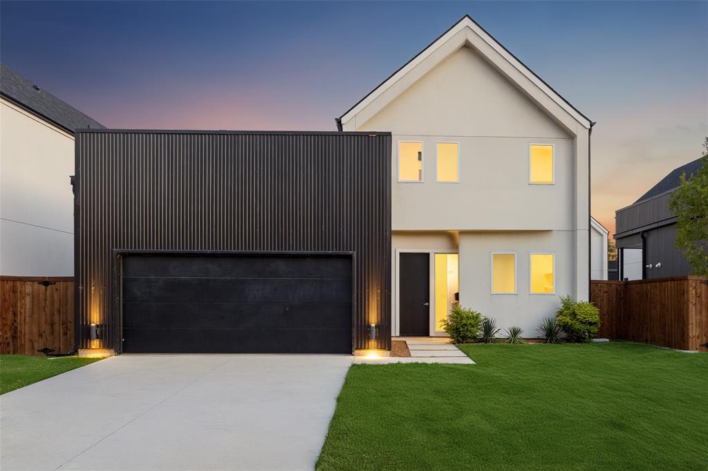 Situated in vibrant Trinity Groves, this stunning new construction home offers unrivaled build quality with all the neighborhood conveniences to boot. Custom home-builder, Elijah Kord, designed and built this sleek abode with total detail in mind, featuring pitched ceilings, skylights, level 4 smooth walls, Sonos surround sound, and gorgeous windows throughout. The open concept floor plan and light floors provide an open and airy entertaining area, anchored by a chef's kitchen overlooking the dining and living room. Downstairs also plays host to a dedicated office and one bedroom with its own en-suite bath. The second floor welcomes you with a living area on the landing, connecting the 3 bedrooms and laundry room. Outside, an expansive outdoor deck (640 sqft) overlooks the private yard as well as direct views of the downtown skyline. Experience luxury living with easy access to dining, retail, major highways, and both airports.