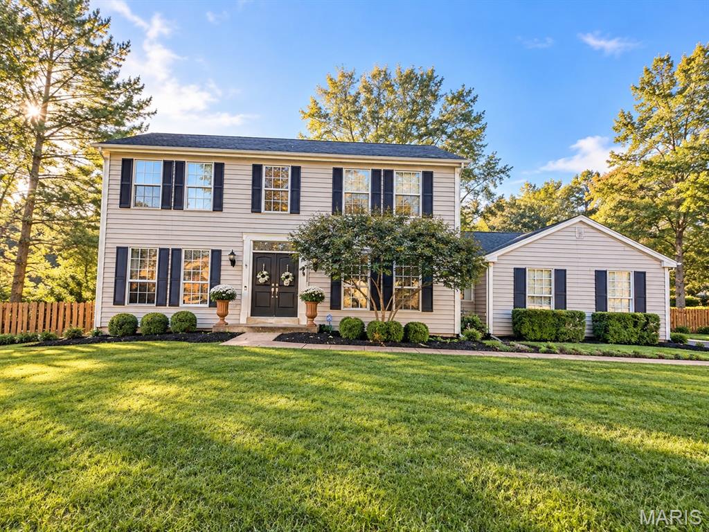 Perfectly positioned in the heart of Chesterfield, 8 Windfall Ridge is a masterclass in modern, move-in-ready living. From the moment you step inside, the attention to detail is obvious—think fresh, crisp paint, updated baseboards, and beautiful wood flooring that flows through the dining room and office. The main-floor office feels like a true retreat, framed by custom French doors that offer both style and a sophisticated space to focus.The heart of the home is designed for both comfort and a touch of luxury. The primary suite is a standout, featuring sophisticated custom woodwork and trendy barn doors. You’ll fall in love with the primary bath, which underwent a full, top-to-bottom renovation in 2022 to create a spa-like atmosphere. Every closet throughout the home is thoughtfully outfitted with closet systems, maximizing organization, functionality, and storage.If you love to entertain, the lower level is a total game-changer. Reconfigured and finished in 2020 with new flooring and recessed lighting, it offers a massive amount of extra living space that feels bright and welcoming. The updates don’t stop at the walls, either—practicality meets peace of mind with a new water heater and microwave in 2024 ,dryer in 2025. The kitchen is also fully prepared for the future with a new refrigerator and dishwasher installed in 2026. The laundry room was also updated in 2026 with a cabinet system, adding even more storage and everyday convenience.Step outside to find the expanded patio, newly completed in 2025. It’s the perfect spot for morning coffee or evening gatherings, providing a seamless transition to the outdoors. Situated just minutes from the best shopping and dining Chesterfield has to offer, this home truly has it all. Every corner has been thoughtfully touched, from the designer wallpaper and woodwork in the powder room to the upgraded lighting throughout. All that’s left to do is move in and enjoy.
