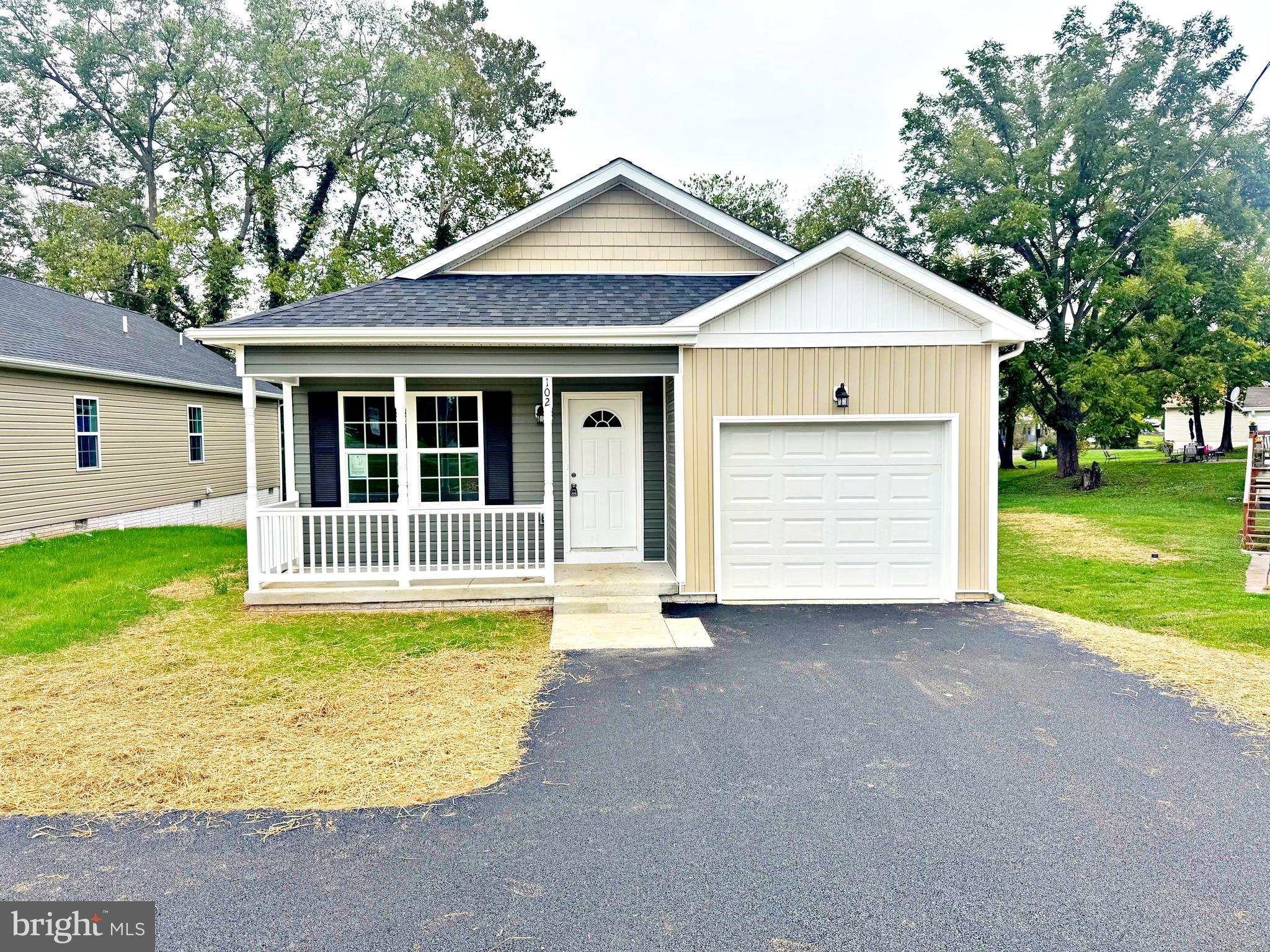New Construction Rancher that features three bedrooms, two full baths, spacious deck, and oversized two car garage.  Features molding and trim upgrades, recessed lighting package, luxury vinyl plank flooring, SS appliance package, Quartz countertops, and much more.  Located close to all downtown convenances and MD VA corridors.  Local quality builder will provide 1 year builders warranty as well.  Buyer to pay all state tax transfer stamps.