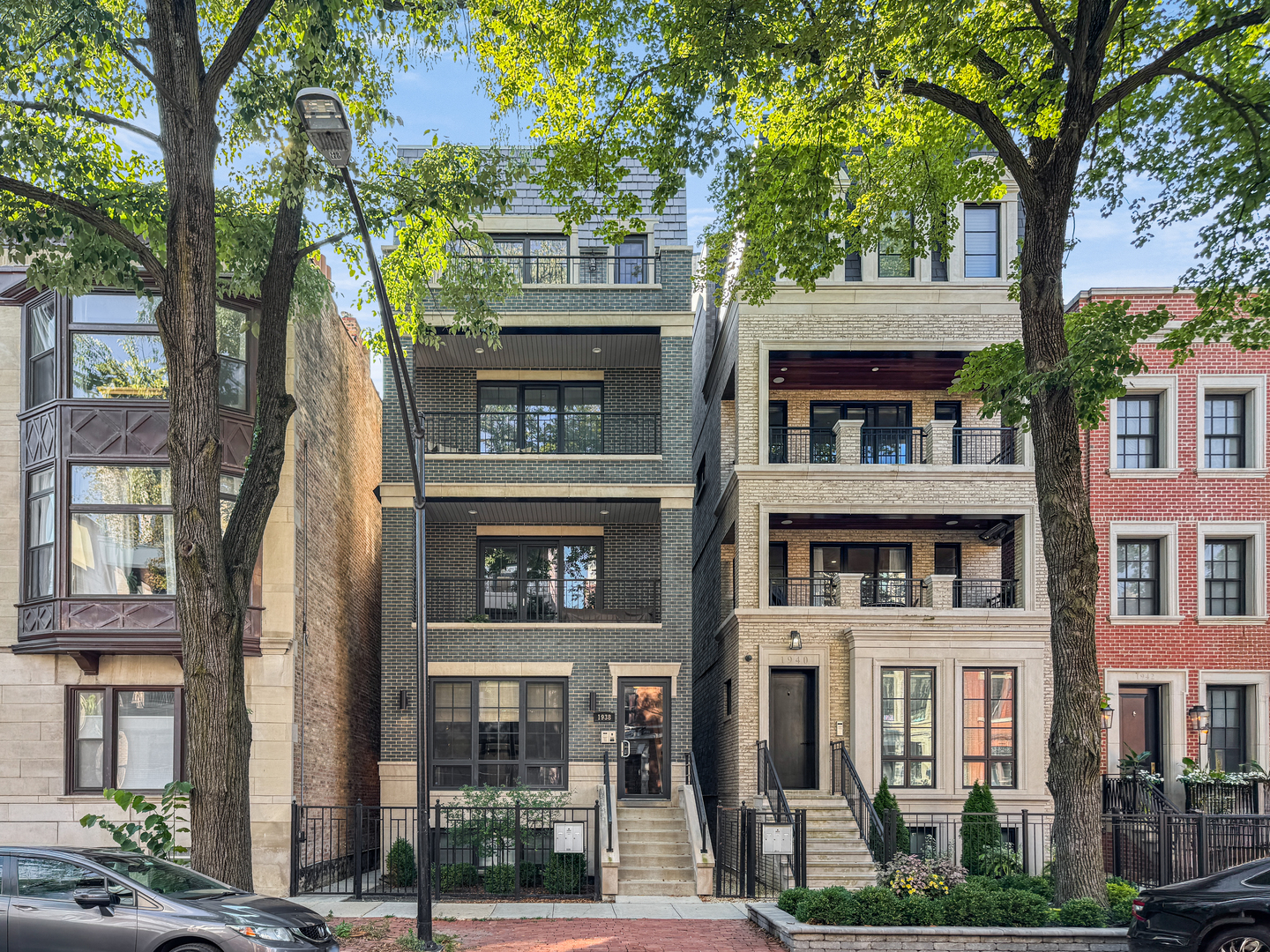Exceptional finishes, abundant natural light, and extraordinary outdoor space define this beautifully designed East Lincoln Park penthouse. Completed in 2020, this duplex-up offers approximately 3,000 sqft of interior living space plus an impressive 1,900 sqft of private outdoor space, including a covered terrace, two balconies overlooking Mohawk, and a spectacular rooftop deck spanning the entire building.    The main level features a spacious open floor plan designed for comfortable everyday living and entertaining. The living and dining rooms are filled with morning light, while the beautifully appointed kitchen features inset cabinetry, quartz countertops, Sub-Zero, Bosch, and Wolf appliances, and a generous island with breakfast bar seating. The kitchen is open to a family room with custom built-ins, a dry bar, with a wine refrigerator, and direct access to a deep covered terrace featuring a gas fireplace.    Upstairs, the luxurious primary suite offers generous closet space and a beautifully finished bath with dual vanities, a steam shower, and heated floors. Two additional bedrooms, two full baths, and a laundry room with GE front-load w/d complete this level.     The crown jewel is the extraordinary private rooftop deck, which spans the entire building and offers panoramic views of the Chicago skyline. Designed for outdoor living and entertaining, this expansive retreat features a wet bar, a pergola added in 2024, an outdoor kitchen, a raised seating area positioned to capture the spectacular views, and a Sonos sound system.     Additional features include beautiful white oak floors throughout, custom closets, designer lighting, garage parking, and a private storage room. This handsome three-unit brick building is pet-friendly and 100% owner-occupied. Ideally situated on a quiet, one-way street in the heart of East Lincoln Park, just steps from the boutiques and restaurants of Armitage Avenue, Lincoln Park, and the lakefront.