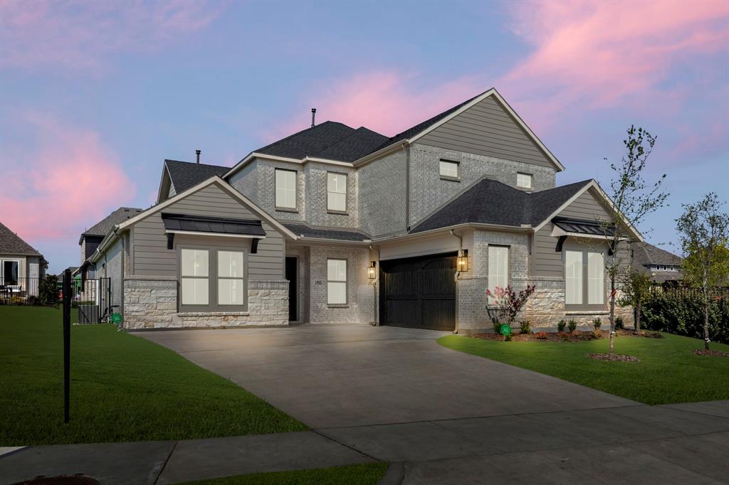MLS# 21306217 - Built by Shane Homes - Ready Now! ~ This contemporary 5-bedroom, 4.5-bathroom single-family residence in the desirable Gideon Grove subdivision offers modern living at its finest. Spanning 3,291 square feet, the home features an open floorplan with abundant natural light, a spacious eat-in kitchen, a study, and two inviting living areas, perfect for gatherings. The primary suite includes a walk-in closet and a luxurious en-suite bathroom with large shower and stand-alone tub, complemented by four additional bedrooms, 2 with en-suite baths, giving a total of four full baths and one half bath. Enjoy the elegance of hardwood floors throughout with exception to secondary bedrooms and wet areas, decorative lighting and the convenience of a smart home system. Outdoor living is enhanced by a covered patio and yard on a corner lot with green space on the left side of the lot which makes this home ideal for relaxation. Additional highlights include a gas fireplace, oversized 2-car garage, and energy-efficient heating and cooling systems. Located within the highly regarded Rockwall ISD.