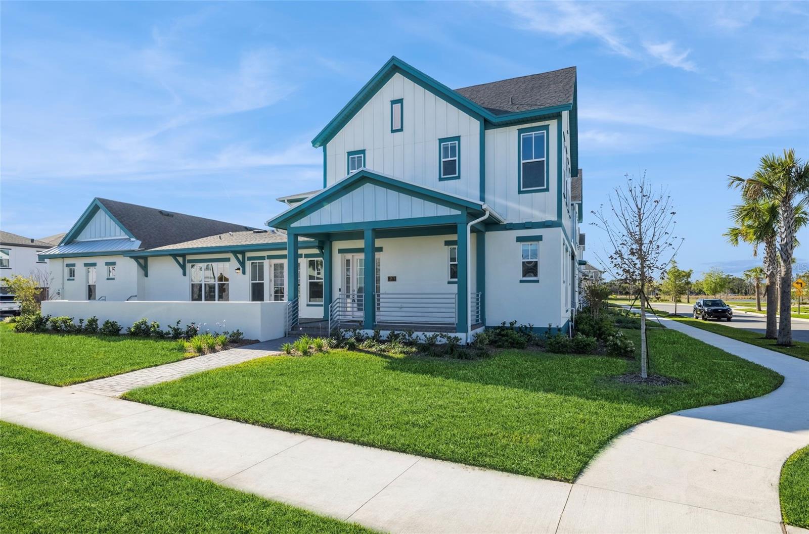 Welcome to your "like new" 2024 build townhome located in notorious Lake Nona! Situated in the Laureate Park, this one of a kind neighborhood includes a multitude of amenities and is conveniently located within minutes of shopping, entertainment, popular attractions, and major roadways. This corner lot townhome consists of an open floor plan with 3 Bedrooms and 2.5 Bathrooms. The Primary bedroom ensuite is located on the first floor, providing ease and privacy to the new home owner. The remaining two bedrooms are located upstairs accompanied by a full bathroom. A guest half bathroom is located on the first floor along with the living room and immaculate kitchen. Enjoy the Florida sun or a morning coffee on the expansive front porch with french doors into the main living space. Come see all this home has to offer! Call to schedule your private showing today!