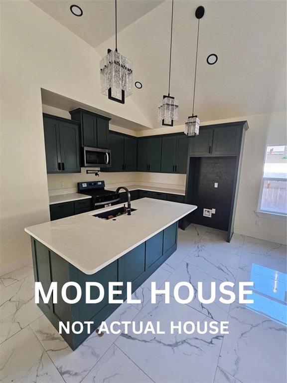 This home combines both daily comfort and modern style. Brand new construction features 3 Bedrooms plus a study, 2 full bathrooms and 2 car garages. Inside, enjoy an open-concept living & dining space, kitchen with an island, granite countertop, pantry, plenty of natural light and tiled floors thought out the house. The primary Master bedroom comes with a walk-in closet, beautiful tiled tub to relax, separate tiled shower, double vanity sink and a private toilet. Outside, a covered porch offers a perfect spot for relaxation. This home is contemporary living with convenient easy access to main highways, downtown, shops, restaurants, etc.PICTURES ARE FROM MODEL HOME, BUT WILL BE VERY SIMILAR TO ACTUAL HOME, ONLY USE AS REFERENCE