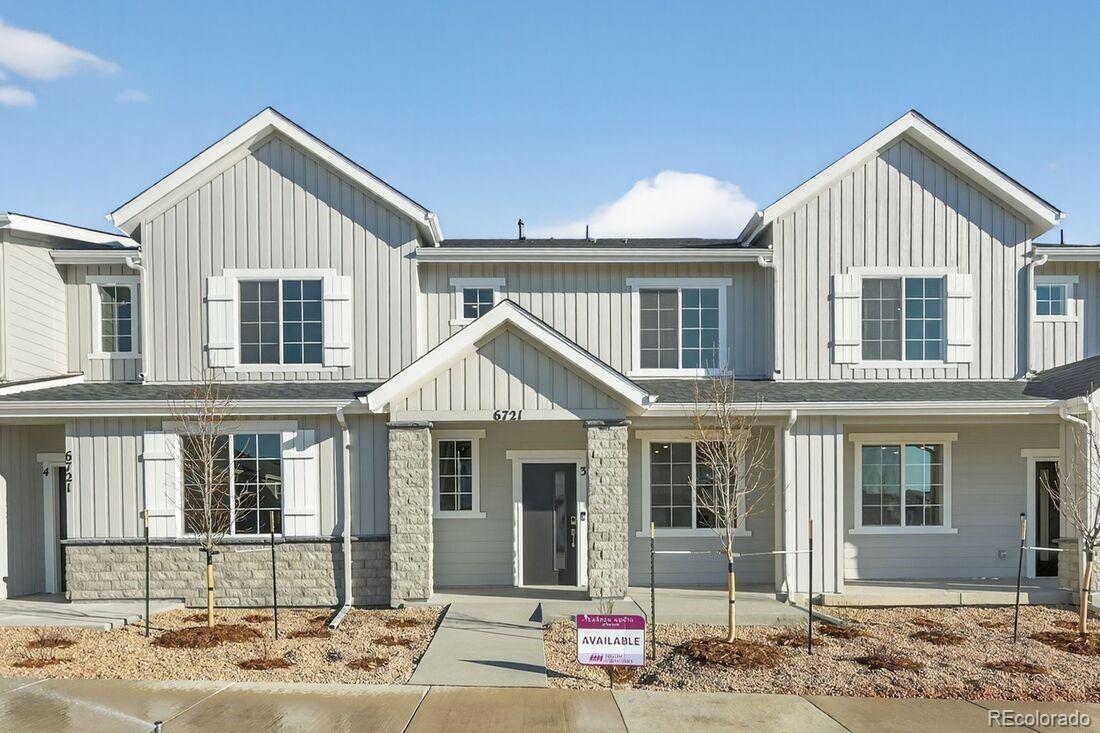What's Special: Garden View | West Facing Lot | Premium Location. New Construction - Ready Now! Built by America's Most Trusted Home Builder. Welcome to the Discovery at 6721 E 148th Drive, Unit 3 in Parterre Townhomes! The Discovery brings a warm and welcoming layout that begins with a U-shaped kitchen that opens to the casual dining room and gathering room for easy everyday living. The flow of this space creates a bright and comfortable setting for meals, conversation, and relaxation. Upstairs, two secondary bedrooms share a full bathroom and sit close to the laundry room for added convenience. A spacious primary suite completes this level with a walk-in closet and a private four-piece bath that feels calm and inviting. Introducing Parterre, a garden-inspired community in Thornton near Quebec and E-470. The Westerly Collection offers low-maintenance townhomes with gas readiness, low HOA dues, and 2-car garages. Enjoy planned amenities like a rec center, pool, pickleball, parks, and trails. Close to I-25, Denver Premium Outlets, and 2,500 acres of open space, it’s the perfect place to flourish. Additional Highlights Include: gas range, white quartz countertops. MLS#3657526