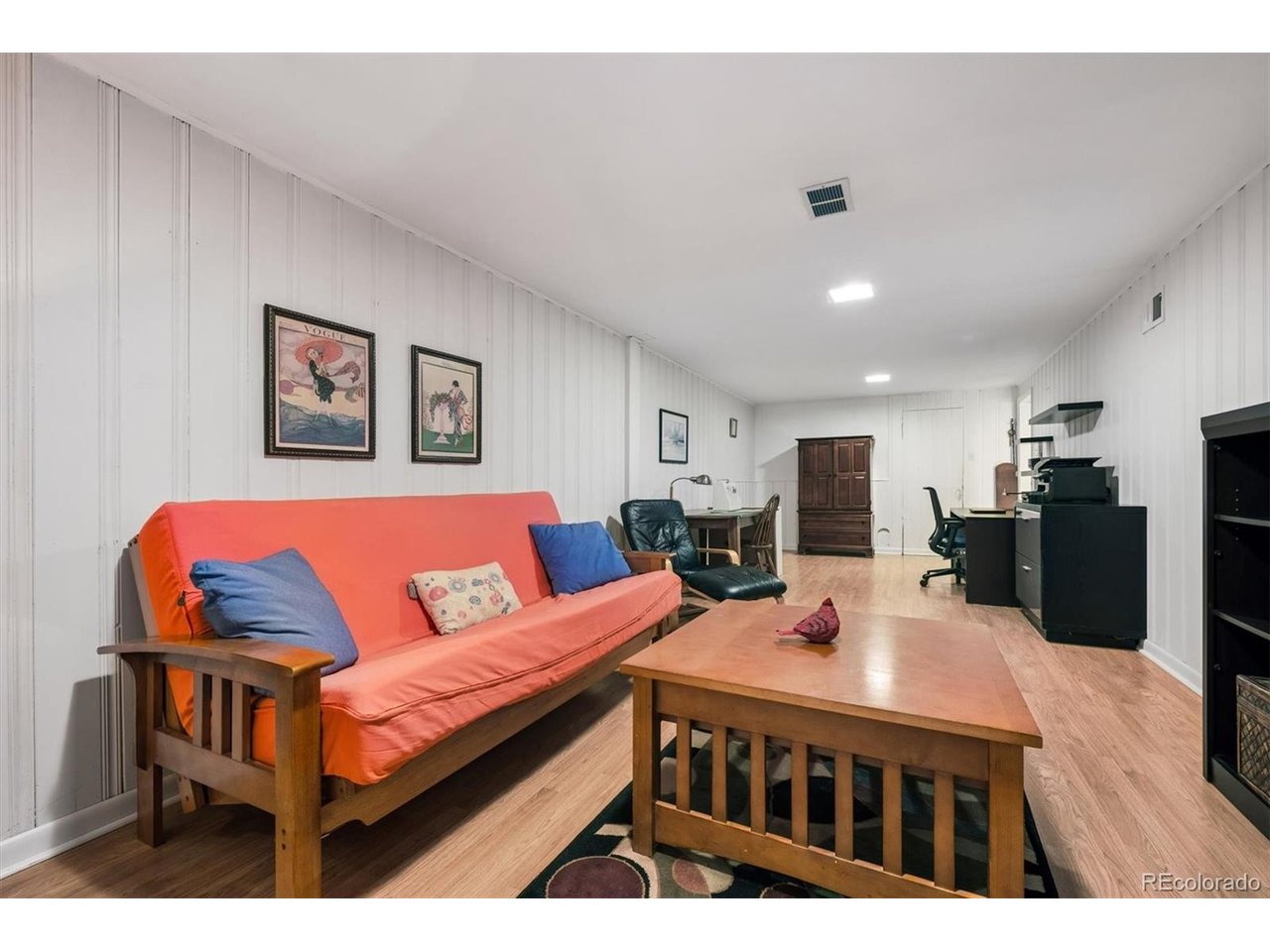 This beautifully updated brick home combines timeless charm with modern upgrades, offering 1800+ finished square feet of comfortable living space. Thoughtfully maintained and move-in ready, this 4-bed, 2-bath home features a functional layout with three bedrooms on the main level and a private basement bedroom and full bath-ideal for guests, a home office, or multigenerational living. The bright, open floor plan includes a spacious living room, eat-in kitchen, and expansive family room in the finished basement, providing plenty of space for everyday living and entertaining. Interior highlights include beautiful wood, tile, and carpet flooring, ceiling fans, high-speed internet access, upgraded vinyl windows that enhance comfort and energy efficiency, and a large secondary walk-in closet and extra dedicated shelf lined in the basement that offers exceptional storage. Recent improvements include a new roof, new sewer line, fresh interior paint, giving buyers added peace of mind. The kitchen comes fully equipped with a refrigerator, oven, microwave, dishwasher, and disposal, while a dedicated basement laundry area includes the washer and dryer. Forced-air heating and evaporative cooling provide year-round comfort. Step outside to your own backyard oasis, where the fully fenced yard creates the perfect setting for relaxing, gardening, or entertaining. A covered front porch and backyard patio provide inviting outdoor living spaces to enjoy throughout the seasons. Situated on a level 5,800-square-foot lot, the property offers exceptional parking with space for up to four vehicles,  off-street parking spaces and/or  RV parking. Located in the highly sought-after Park Hill neighborhood, this home is surrounded by beautiful mature trees and wide, tree-lined streets that create a welcoming, established atmosphere while offering convenient access to City Park, local restaurants, shopping, schools, and everything central Denver has to offer.