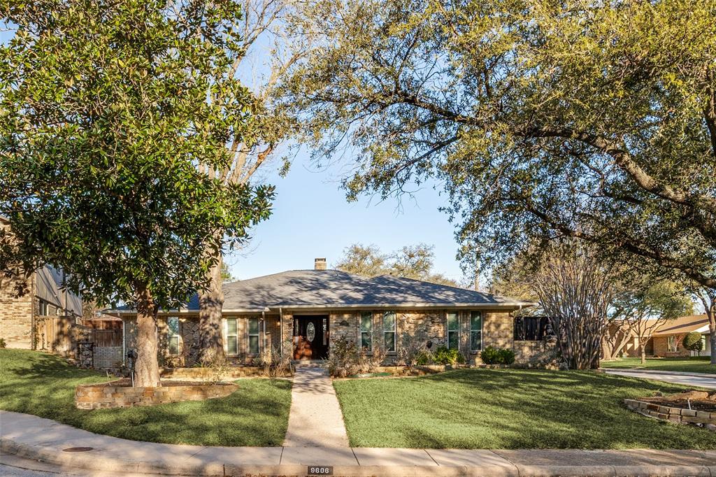 Beautifully maintained 3-bedroom home with a private office featuring custom built-ins, nestled on a quiet cul-de-sac in the highly desirable Lake Highlands area of Dallas within Richardson ISD. Situated on a spacious corner lot surrounded by mature trees, this home offers just over 2700 square feet of thoughtfully designed living space with multiple living areas ideal for both everyday living and entertaining. Step inside to discover luxury wood floors, soaring vaulted ceilings, abundant natural light, and architectural charm throughout the main living spaces. Huge master bedroom with fireplace featuring oversized master bath with soaking tub and heated floors.  An expansive living room serves as the heart of the home, featuring a skylight and stylish wet bar that creates the perfect setting for gatherings with family and friends. The kitchen is designed for both function and flow with granite countertops, double ovens, generous cabinetry, and convenient access to dining and living areas. The dedicated private office with built-in shelving and cabinetry offers an ideal work-from-home environment or a flexible living space that can serve as a sitting area, playroom, or additional living area. Three spacious bedrooms provide comfort and flexibility for family and guests, while the primary suite offers a relaxing retreat filled with natural light. Outside, the large corner lot and peaceful cul-de-sac location provide privacy and excellent curb appeal with mature landscaping and room to enjoy outdoor living. Conveniently located near US-75, I-635, White Rock Lake, NorthPark Center, shopping, dining, parks, and DART rail, this home offers easy access to everything Dallas has to offer while maintaining the charm of an established neighborhood. Zoned to Skyview Elementary, Forest Meadow Junior High, and Lake Highlands High School, this property offers space, location, and lifestyle in one of Northeast Dallas’ most desirable communities. Property is Virtually Staged