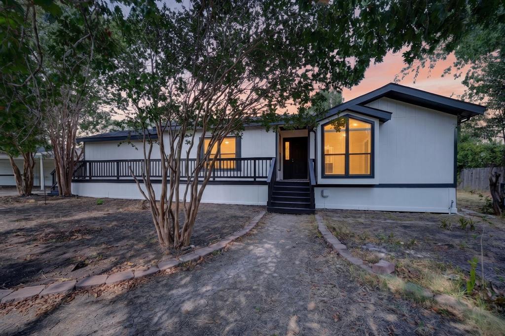 Beautifully Updated One-Owner Home on Nearly 1.5 AcresThis one-owner modular home has a pier-and-beam foundation, ideally located between Rockwall, Royse City, Forney, and Terrell. Situated on nearly 1.5 acres, this charming 2-bedroom, 2-bath home offers a unique combination of privacy, space, and functionality.The home features two generously sized living areas, providing plenty of room for entertaining, relaxing, or creating a dedicated office or game room. Enjoy the peaceful setting from the tree-lined pond, offering a beautiful natural backdrop and a tranquil country feel while remaining conveniently located near surrounding communities.A standout feature of the property is the impressive detached 4-car garage, complemented by four additional covered parking spaces, providing exceptional room for vehicles, boats, recreational equipment, hobbies, or workshop space. The home was extensively renovated, with renovations completed in August 2026, offering buyers the opportunity to enjoy an updated property without the hassle of major renovations.A rare opportunity to own a move in ready home with acreage, water, abundant parking, and exceptional garage space in a convenient North Texas location. Don't miss this rare opportunity!