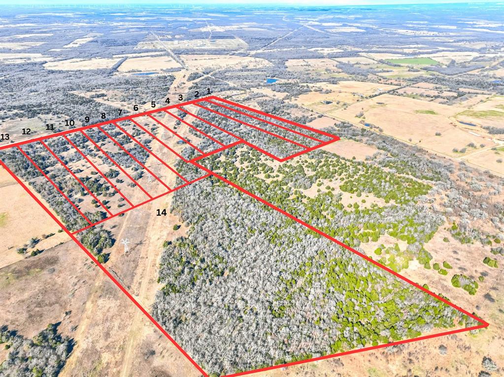 Seller Finance is available. This 60+-acre tract of land, ideally situated just 10 minutes south of Wortham and a mere 20 minutes from Corsicana offers the ultimate blend of convenience yet is close to several stunning lakes and the city!  It is one of several that are currently available. With no deed restrictions, a new 4-inch water line and water tap fees have been paid, saving you thousands, the possibilities are endless—whether you're envisioning a large homestead, a weekend retreat, or an investment opportunity. The lush, green landscape is a blank canvas awaiting your vision. The mature trees provide a picturesque backdrop, while the open spaces offer ample room for building, farming, or recreational activities. Enjoy the peace of rural living without sacrificing accessibility to nearby towns and amenities. Photos are of the entire property.