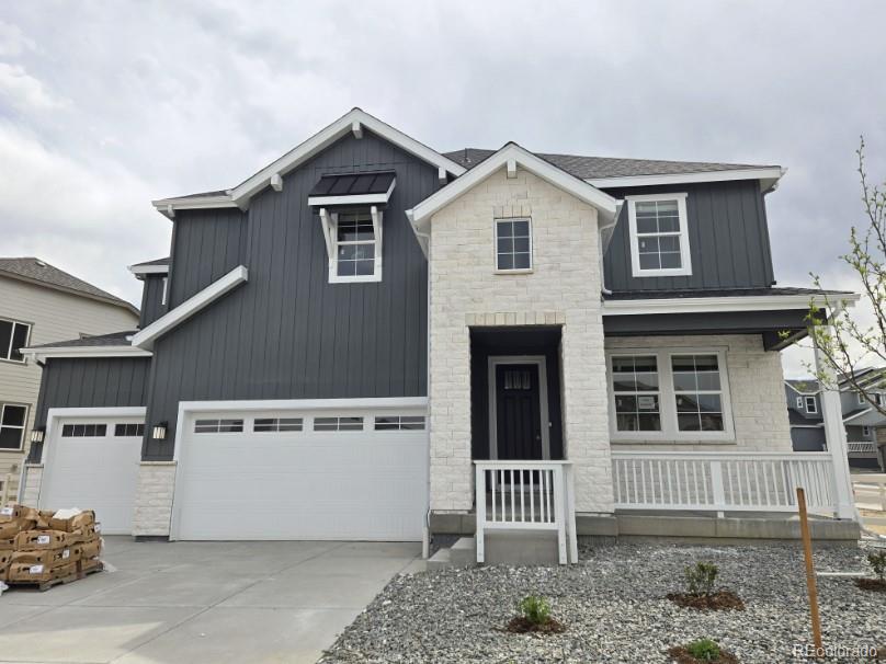 New Construction - June Completion! Built by America's Most Trusted Homebuilder. Welcome to the Vail at 5591 Farrier Point in Hillside at Crystal Valley Destination Collection! This spacious new three-level home features a kitchen with center island and quartz countertops, dining area, two-story gathering room with fireplace, kid’s playroom, and private study. Upstairs offers three bedrooms, two baths, laundry, and a luxurious primary suite with dual walk-in closets and spa bath. The finished basement includes a rec room, bedroom, and full bath. Located just 5 miles from I-25 and 40 miles from Denver and Colorado Springs, the community boasts resort-style amenities at Pinnacle Recreation Center and award-winning Douglas County Schools. With a low 0.58% tax rate and proximity to downtown Castle Rock’s shops and dining, Hillside at Crystal Valley is the perfect place to call home. Additional Highlights Include: Finished full basement, bedroom and full bathroom at basement, modern fireplace and sliding glass door at gathering room, and standalone tub at primary bath. Photos are for representative purposes only. MLS#3440727