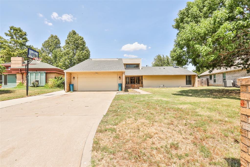 Located in one of Moore's known neighborhoods, this 3 bedroom home is worth seeing and owning!  Home features large living room with tons of natural light, updated gas fireplace, updated kitchen with 2 pantries and extended dining space (with butler pantry to the side).   Breakfast nook is an inviting spot to come to at anytime of the day.  Bedrooms are of nice size with the primary suite featuring sliding glass door leading to backyard, dual sinks and shower.  Need more living space?  The loft provides extra space for an office / game room / flex room.   In case the gas stove with THREE OVENS wasn't enough, an outdoor kitchen awaits on the back patio.  Other outside amenities include gutters, huge porch (partially covered) and permanent lighting system (perfect for the holidays and/or special events).  Tons of cabinet and storage space throughout (even huge attic space in garage).  Minutes away off I-35, downtown & Tinker AFB.  Schedule your private showing today!